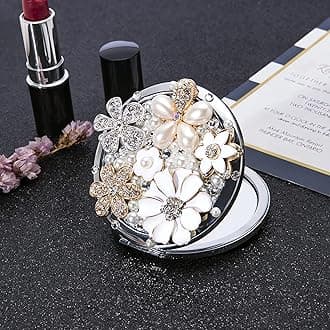 Compact Pocket Mirror 2x Magnification - 3inch Cute Travel Makeup Mirror (Daisy)