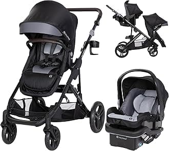 Baby TrendMorph Single to Double Modular Travel System, Black