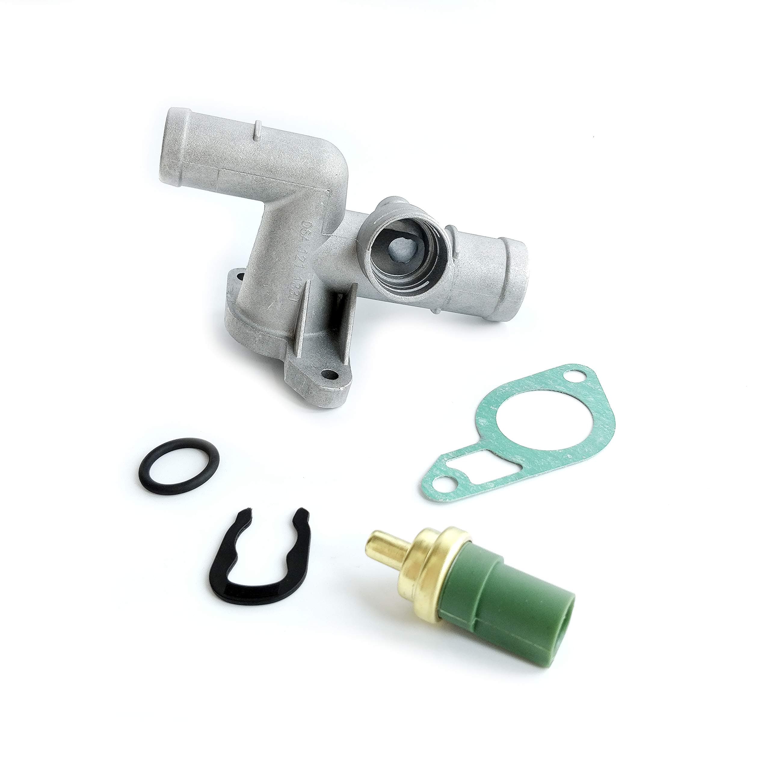 EZAFIX Cast Aluminum Coolant Flange W/Temp Sensor Replacement for Audi TT MKI Jetta Golf MK4 337/20AE 1.8T