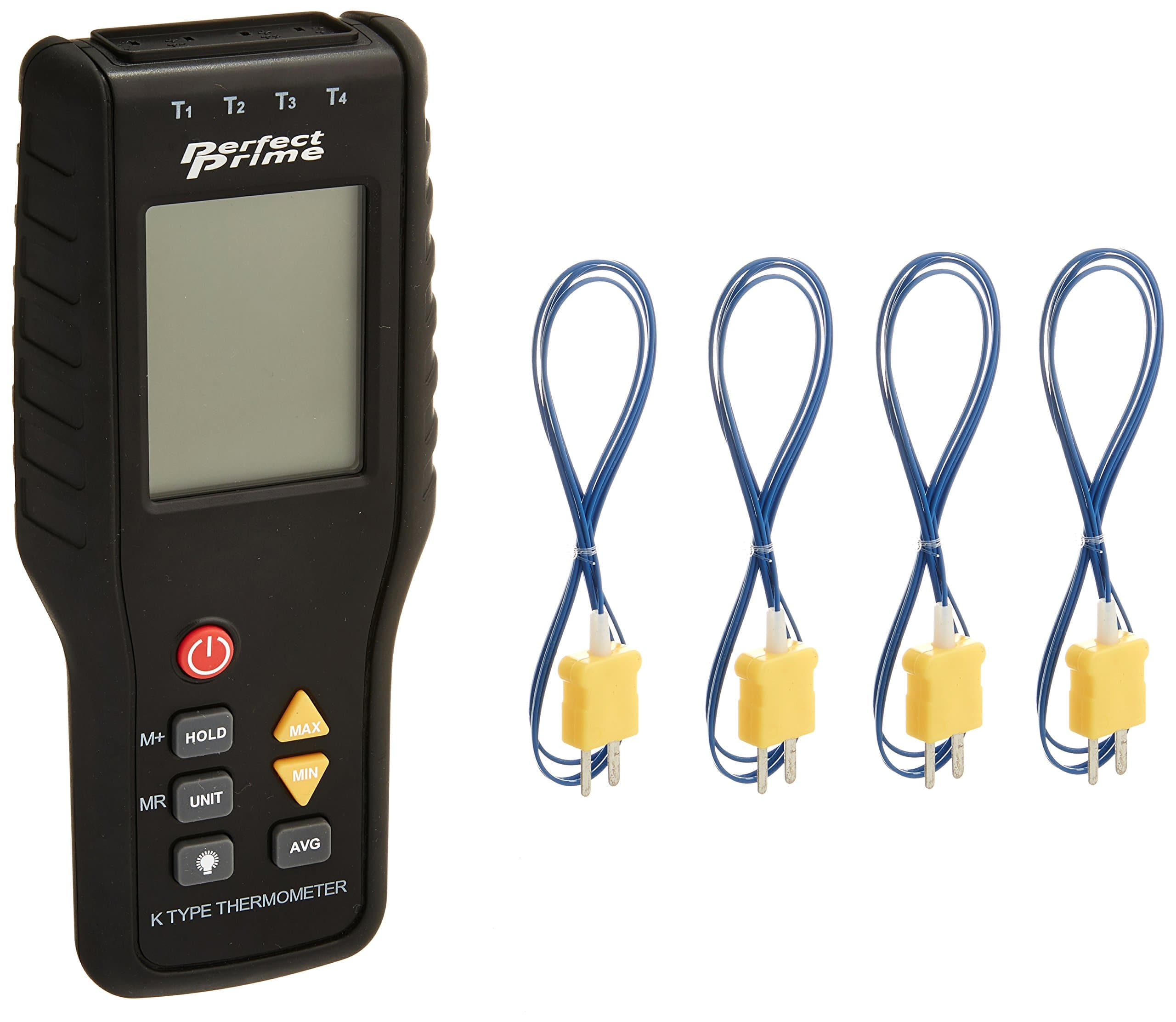 TC41, 4-Channel K-Type Digital Thermometer Thermocouple Sensor -200~1372°C/2501°F, 20 x 4 Data Log Storage Function