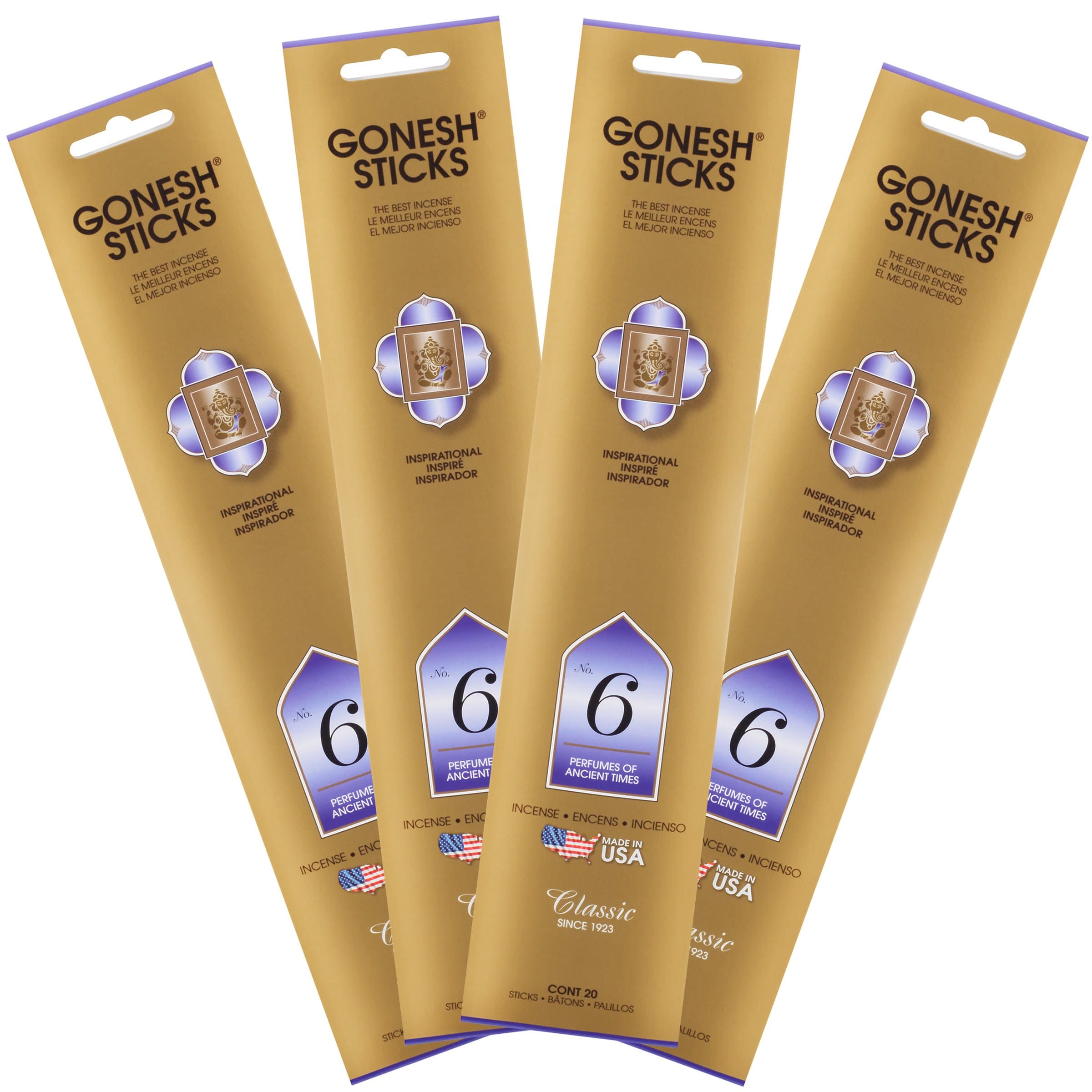 Classic Collection #6 Incense (4 Pack), 4 Piece, Gold
