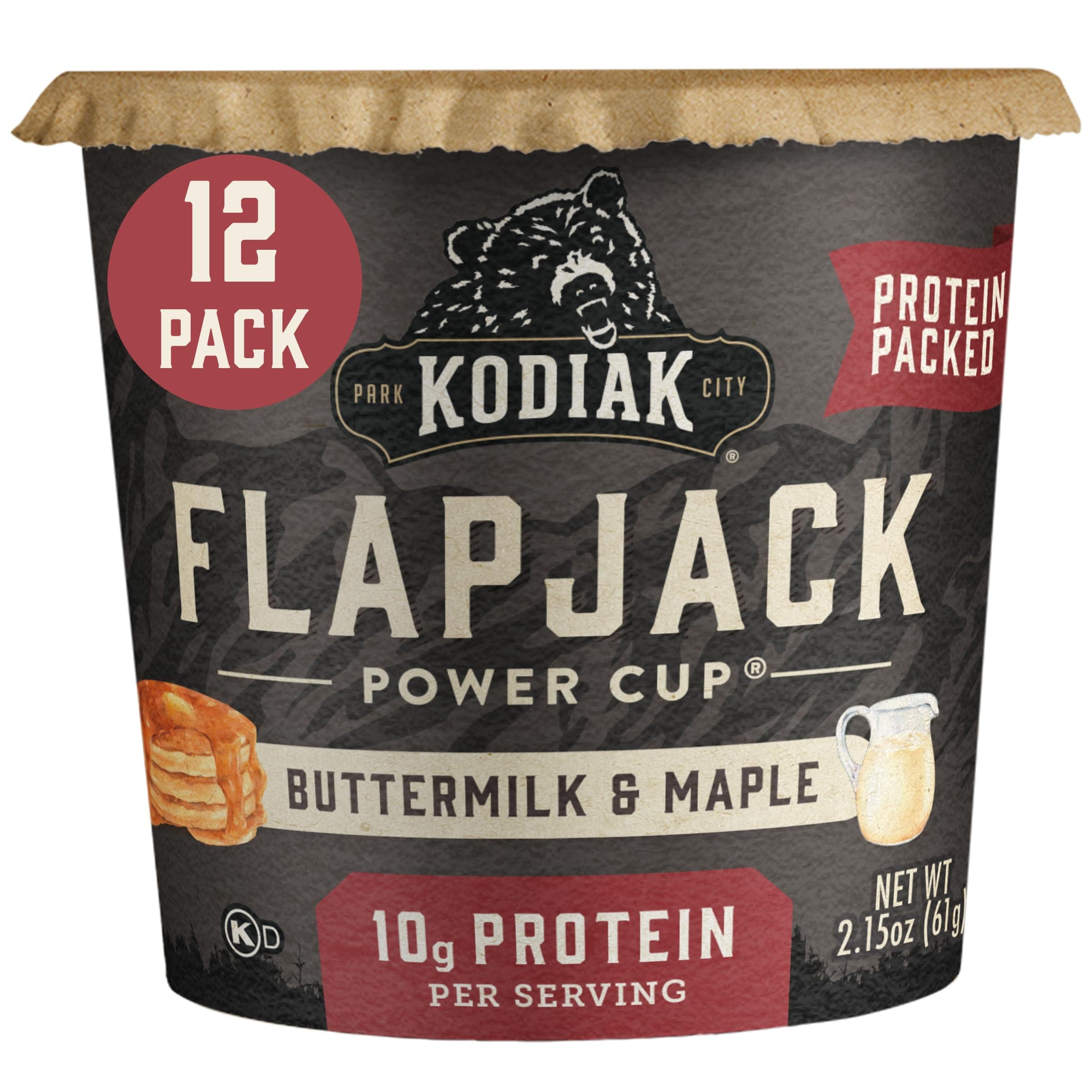 Kodiak Cakes Power Flapjack On the Go Baking Mix, Unleashed Buttermilk and Maple, 2.15 Ounce (Pack of 12)