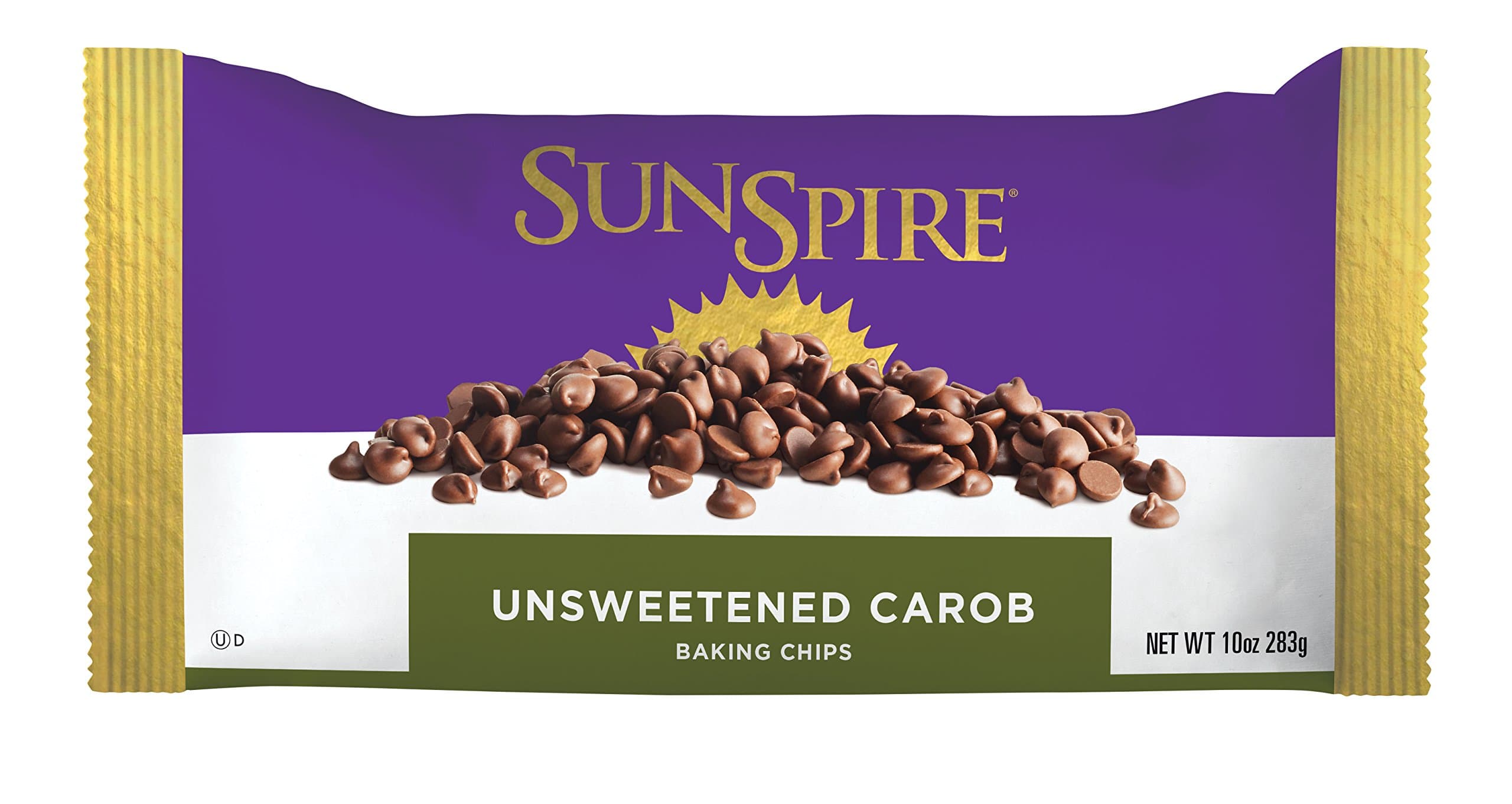 SunSpire Unsweetened Carob Baking Chips, 10 Ounce