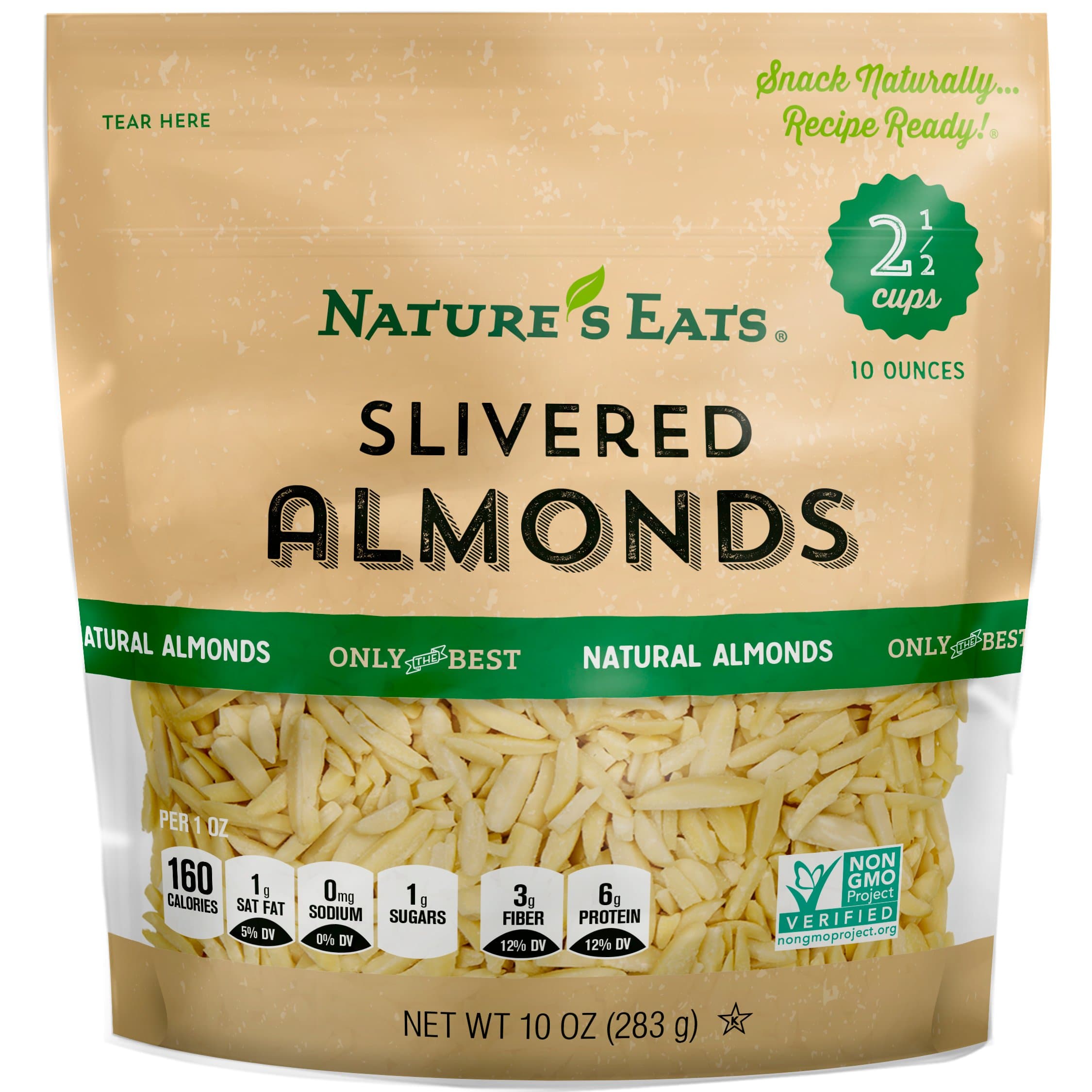 Nature's Eats Blanched Slivered Almonds, Natural, 10 Ounce
