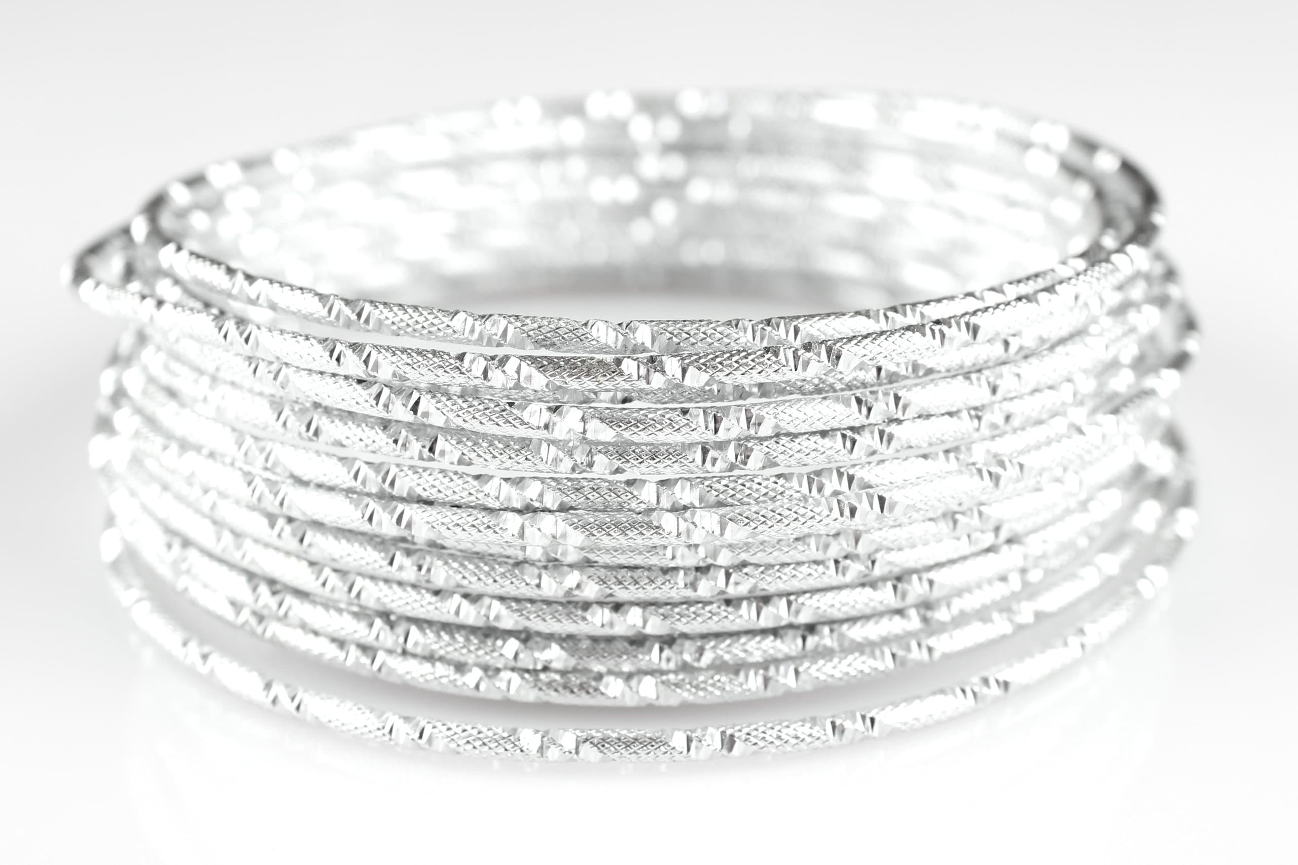 Creacraft Beading Style Wire - Aluminium Wire with Structured Surface (Embossed with Diamond Cut, Silver)