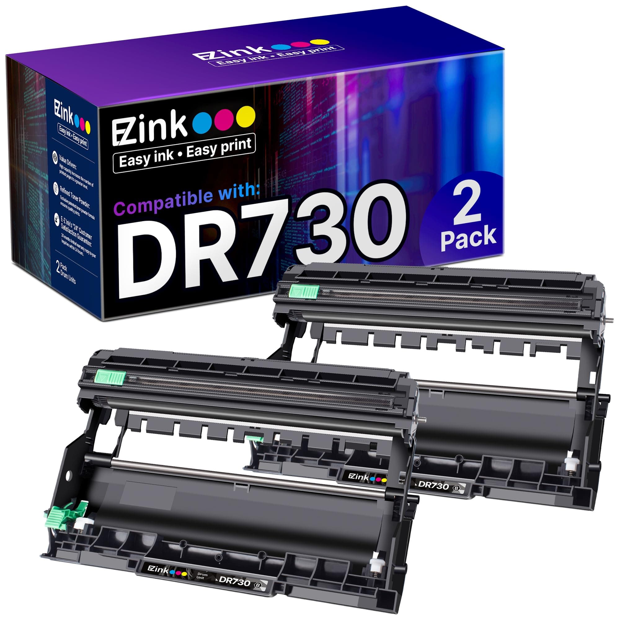 E-Z Ink Compatible Drum Unit Replacement for Brother DR 730 Drum Unit Compatible with HL-L2350DW HL-L2395DW HL-L2370DW HL-L2370DWXL MFC-L2750DW MFC-L2710DW Printer (2 Pack)