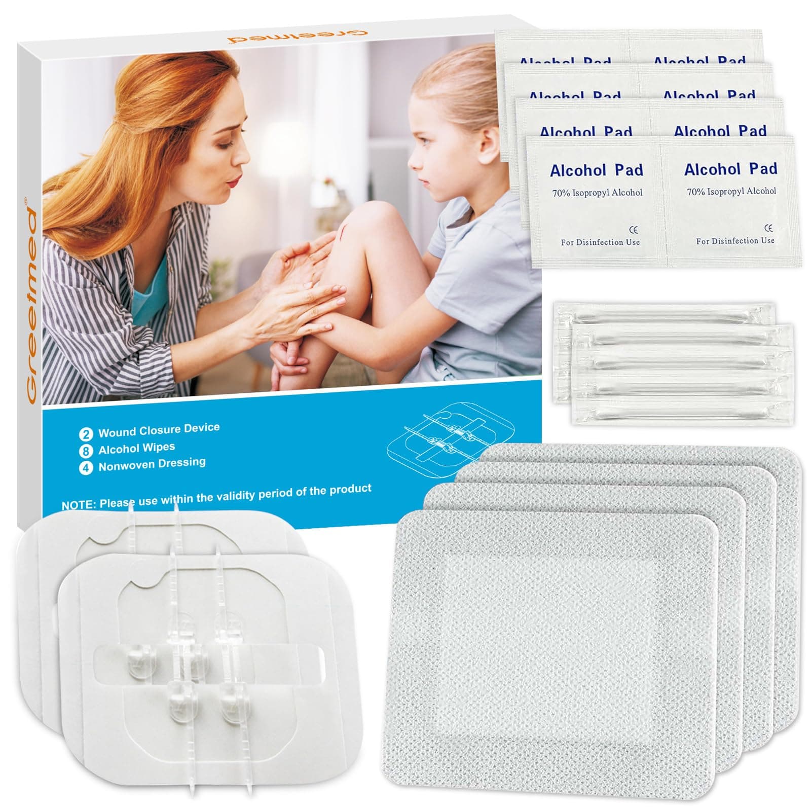 Emergency Wound Closure Strips - 2Pcs Zip Stitch Laceration Closure Kit Closures Repair Wounds Without Stitches - Butterfly Bandages for Wounds