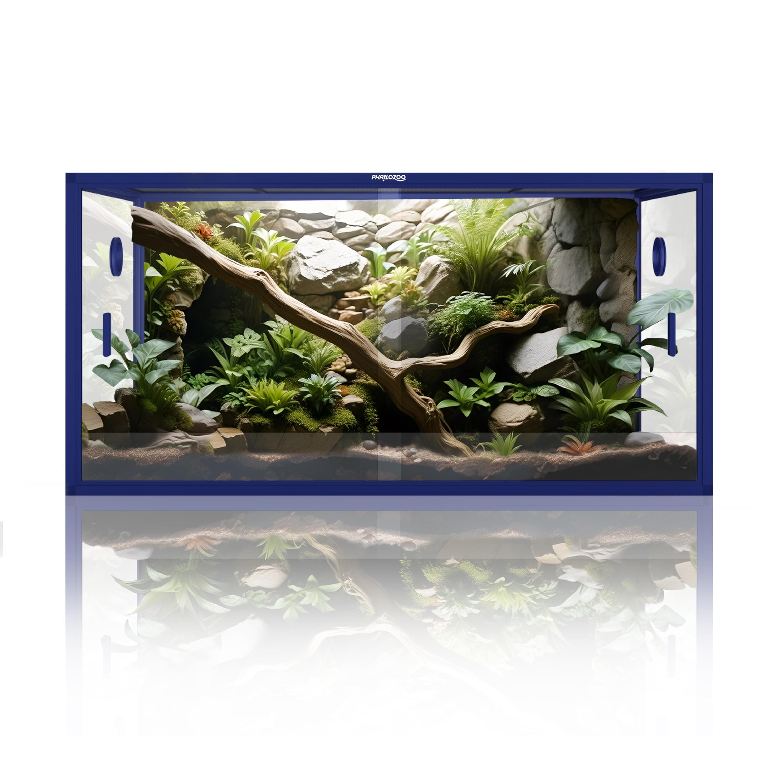 Phailozoo 120 Gallon Reptile Vivarium, Stackable 4x2x2 Snake Enclosure with Front-Opening Transparent Reptile Enclosure for Bearded Dragon, Ball Python, Snake