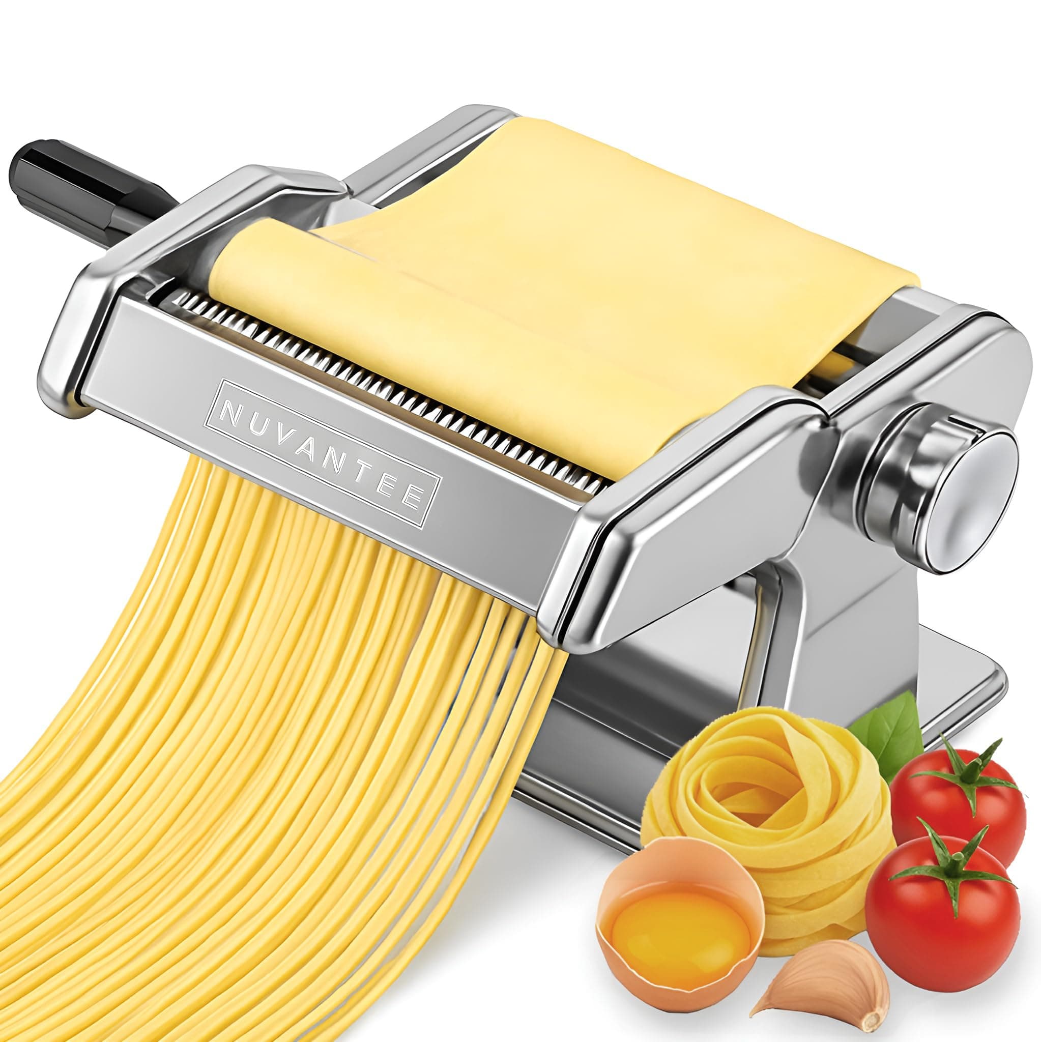 Innovee Home Pasta Maker Pasta Machine - 150 Roller with Pasta Cutter 9 Adjustable Thickness Settings Make Perfect Spaghetti or FettucciniHeat-Treated Gears for Long Life