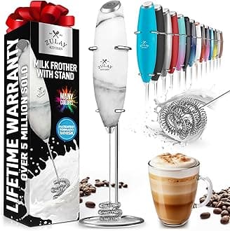 Milk Frother with Patented Tornado Triple Whisk – Handheld Foam Maker for Coffee, Lattes, Matcha & Hot Chocolate – Rich, Creamy Froth in Seconds