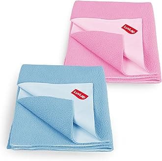 Luv Lap Instadry Extra Absorbent Dry Sheet/Bed Protector - Sky Blue & Baby Pink, 0m+ - Medium Size 70cm x 100cm, Pack of 2, Sky Blue & b Pink