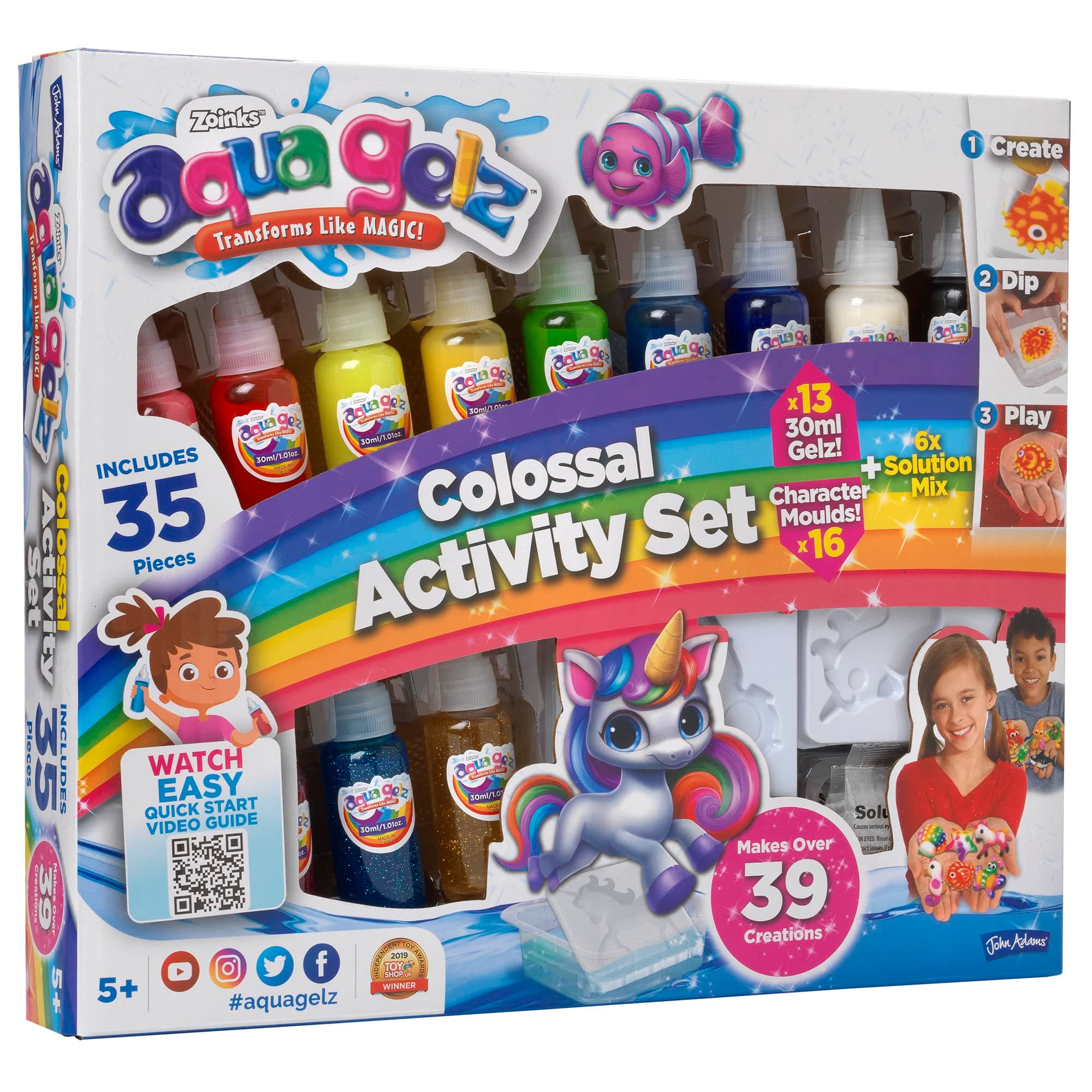 Aqua Gelz Colossal Activity Set | Create A Magical, Colourful World | Make 39+ Squishy, Fun Creations | Mess-Free Play | Arts & Crafts for Age 5+ | Great Gift Idea for Birthday & Christmas
