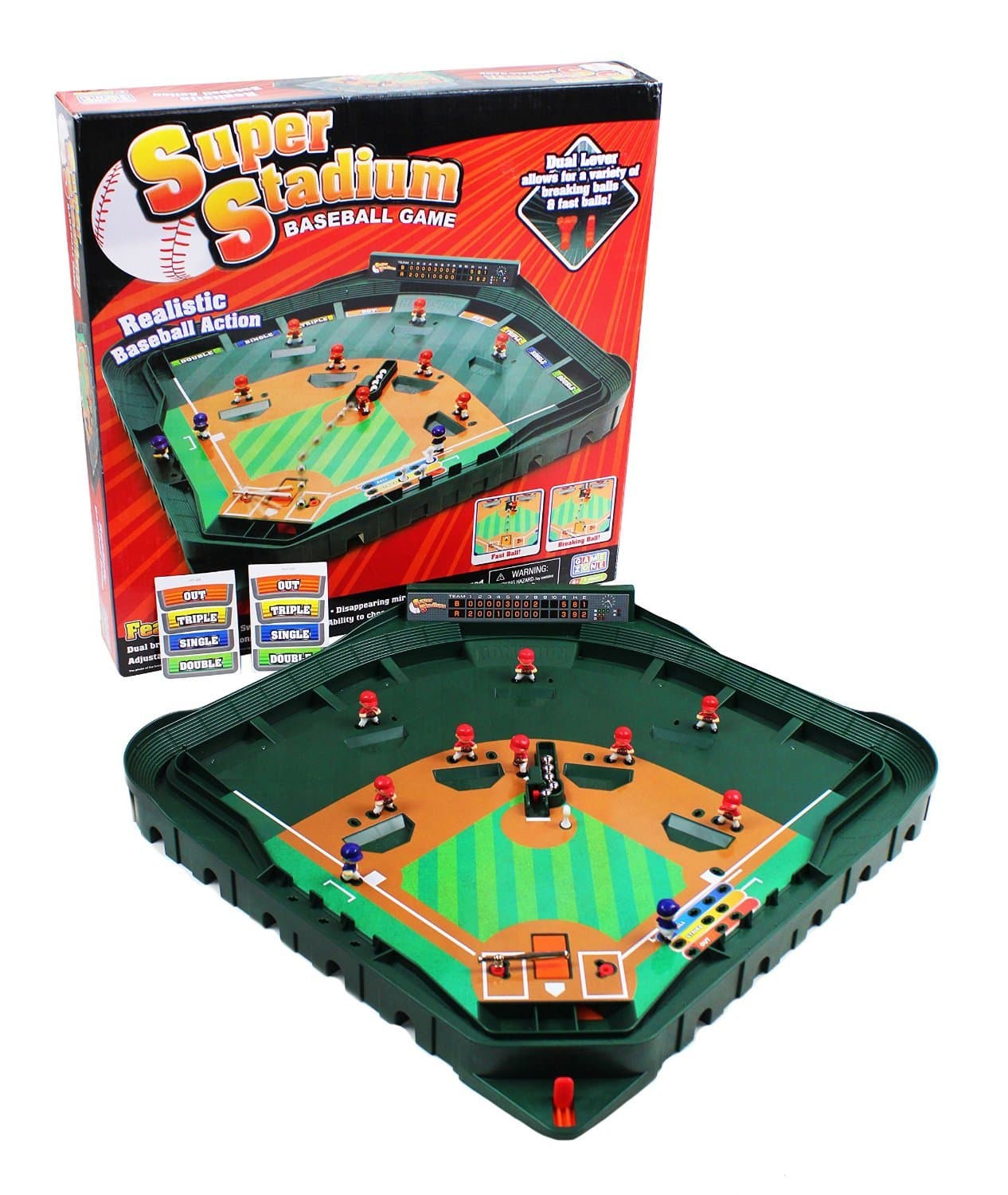 Super Stadium Baseball Game - Realistic Tabletop Baseball Game for 2 Players Ages 6+
