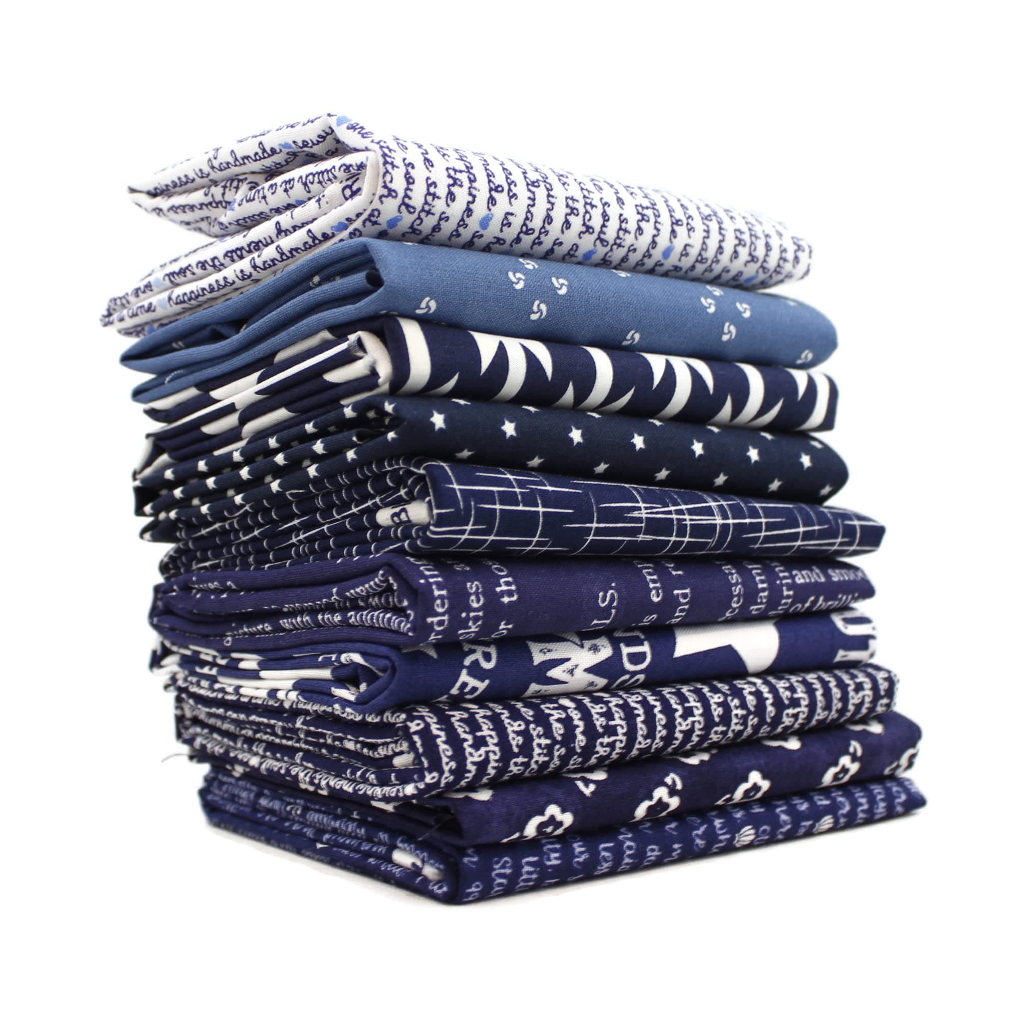 Navy Blue Scrap Bag (Approx 2 Yards) by Mixed Designers - Southern Fabric DIY Quilt Fabric