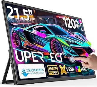 UPERFECT 21.5” 120HZ Touchscreen Portable Monitor w/Stand & VESA, Large Portable Gaming Monitor with HDMI Type C, External Display for Laptops, Steamdeck, MacBook, Phones, Mini PC