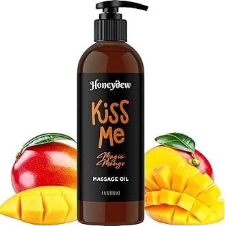Mango Sensual Massage Oil for Couples - Alluring Tropical Full Body Massage Oil for Date Night and Nourishing Body Moisturizer with Sweet Almond - Vegan Non Greasy & Smooth Gliding Formula (8 Fl Oz)