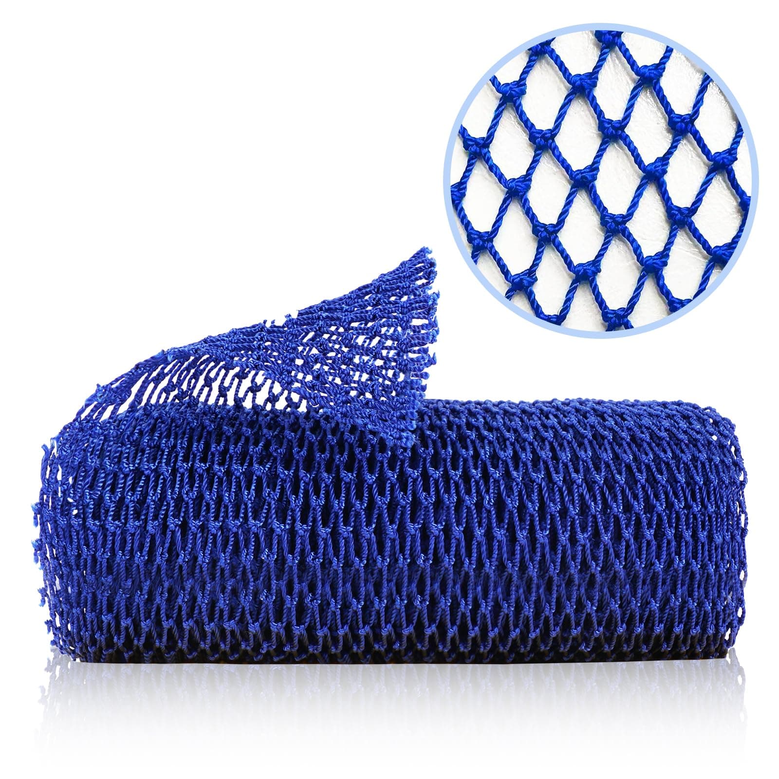 ZOCY African Net Sponge, Authentic Exfoliating Body Scrubber for Bath and Shower, Multiple Textures with Gentle Deep Exfoliating and Rich Lather for All Skins (Blue)