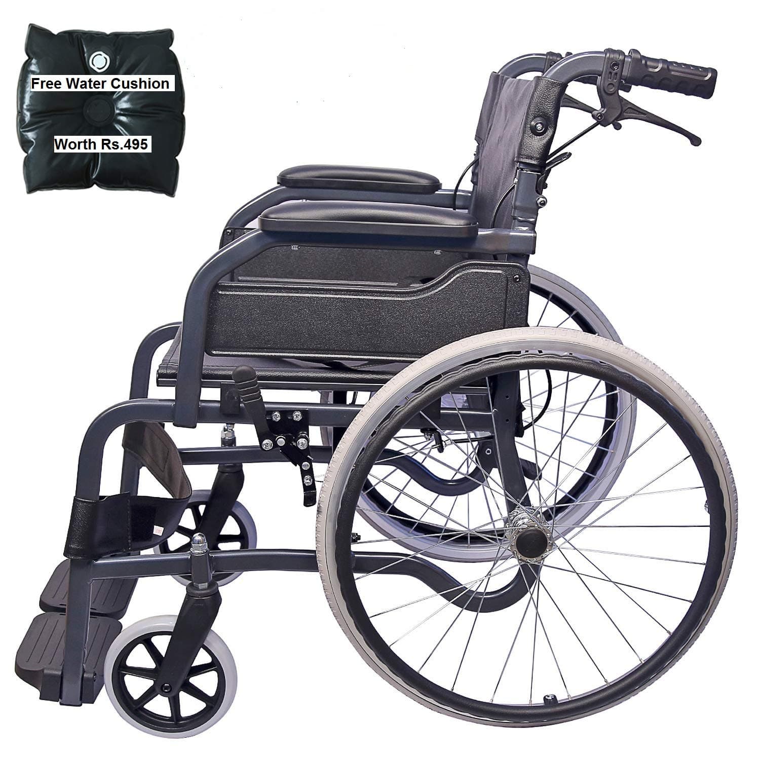 Wheelchair with attendant brake