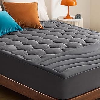 Bedsure Short Queen Mattress Pad - Soft Mattress Pad RV Queen, Quilted Fitted Mattress Protector with 8-21" Deep Pocket, Breathable Fluffy Pillow Top, Grey, 60x75 Inches