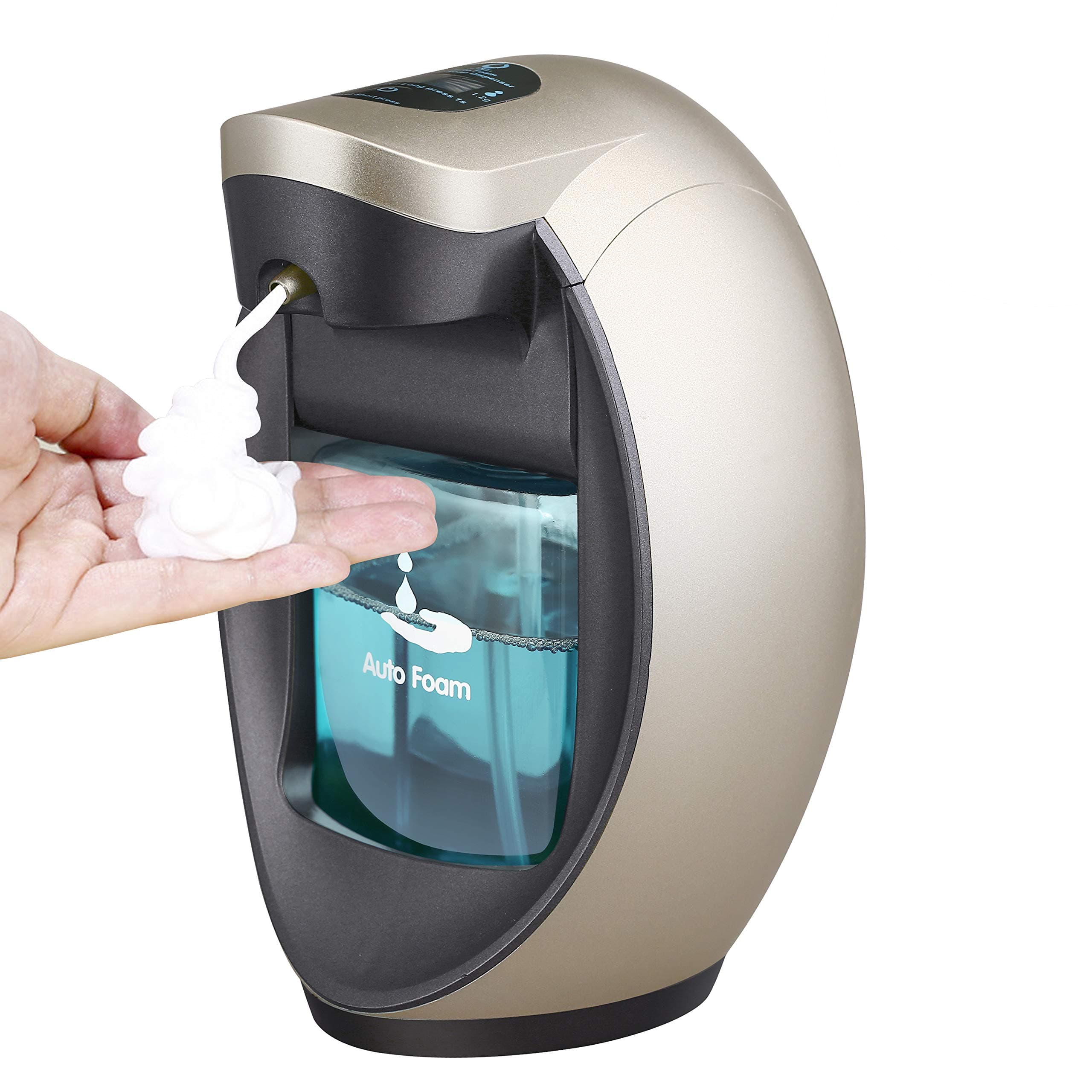 Automatic Soap Dispenser,foaming soap Dispenser,on The Bathroom & Kitchen Countertops with Waterproof Function, Touchless Adjustable Foam Controls,Champagne Gold