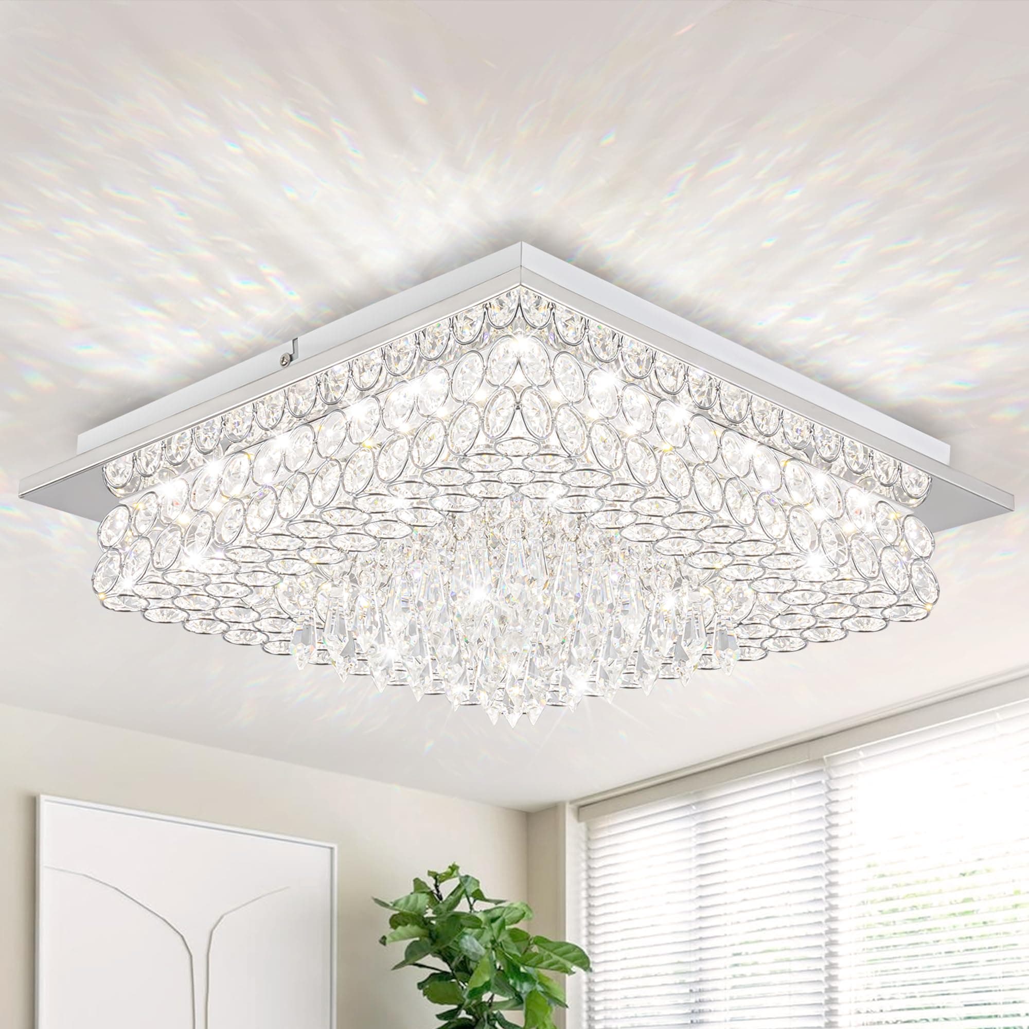 Chandelier,Ceiling Light Modern Chandelier LED Flush Mount Ceiling Light Hallway Lighting Fixtures Ceiling Crystal Chandeliers Bedroom Lights for Ceiling Dimmable Ceiling Light for Bedroom Kitchen