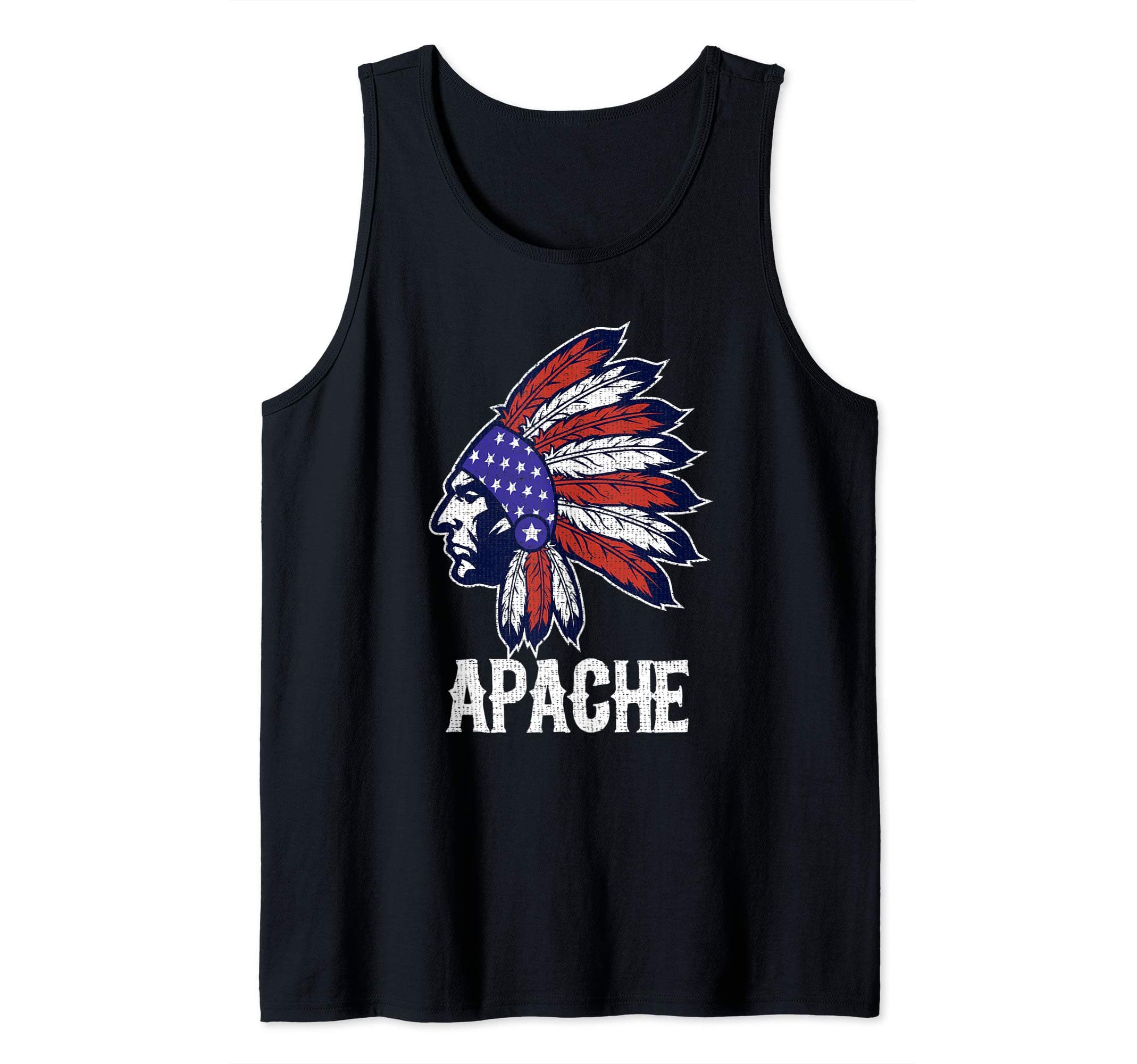 Apache Native American Flag Pride Headdress Tank Top
