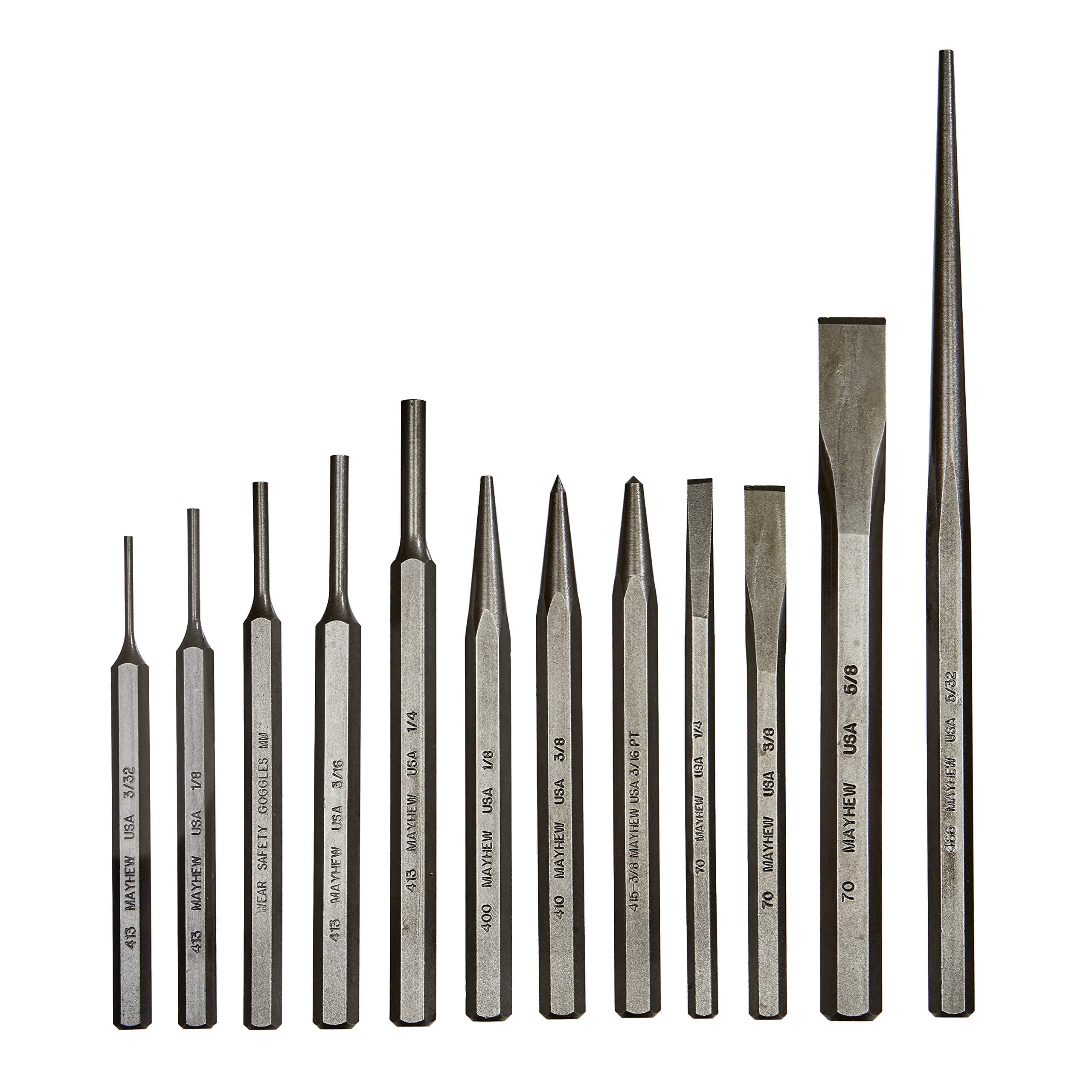 MayhewSelect 61040 Punch and Chisel Set, 12-Piece