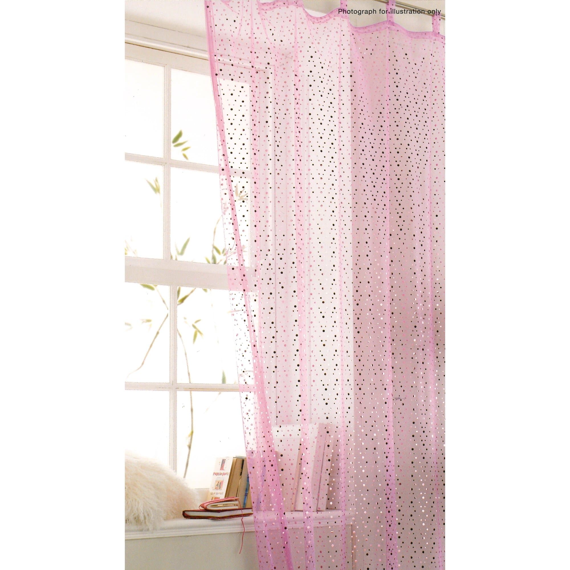 In My Room Tab Top Voile Panel Popsicle Pink