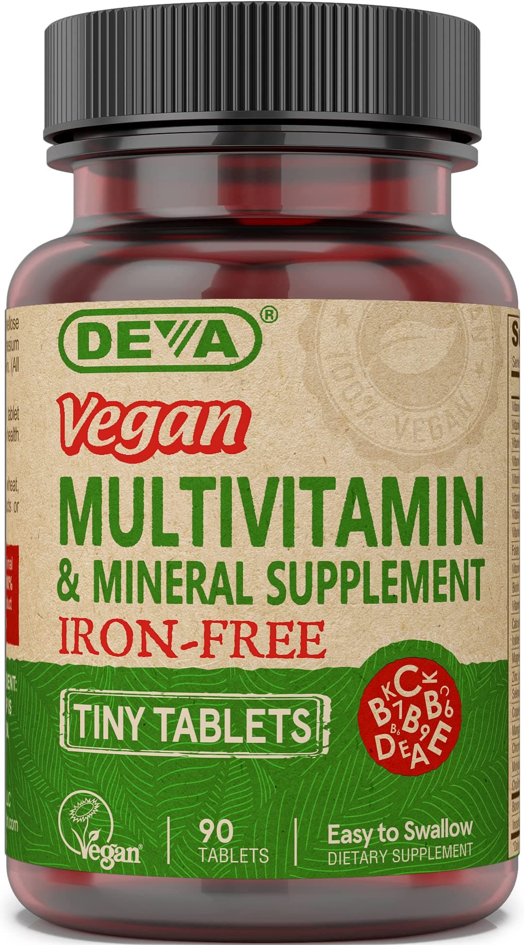 Nutrition Vegan Tiny Iron Free Multivitamin Tablets, 90 Count