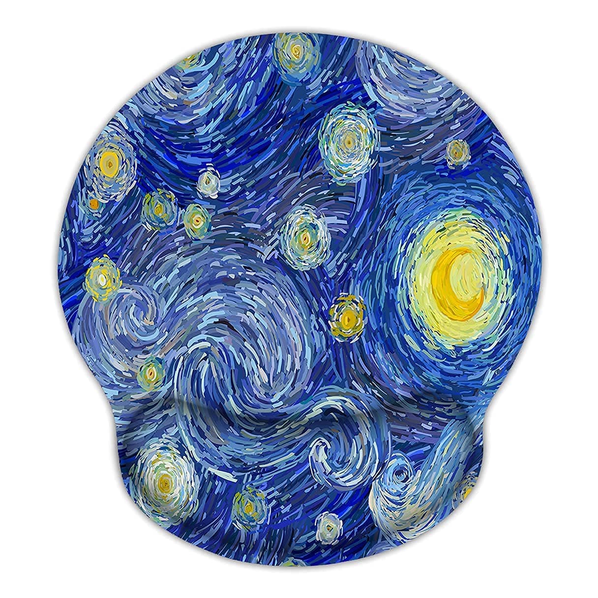 Britimes Ergonomic Mouse Pad with Wrist Support Abstract Night Sky Non-Slip Rubber Base Mousepad for Home Office Gaming Working Computers Laptop Easy Typing & Pain Relief