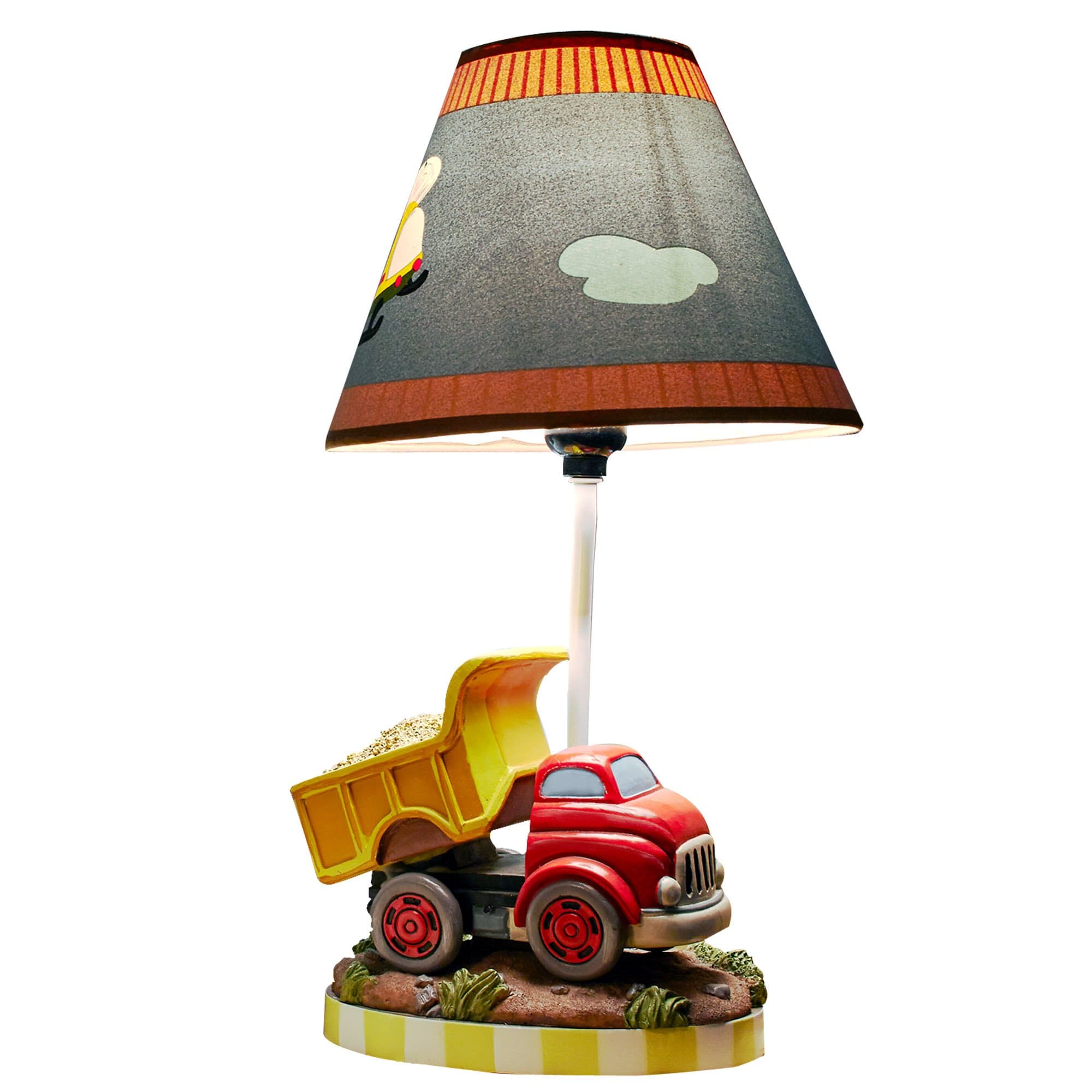 Kids Table Lamp Bedside Light - Transportation - Child Friendly Water-based Paint