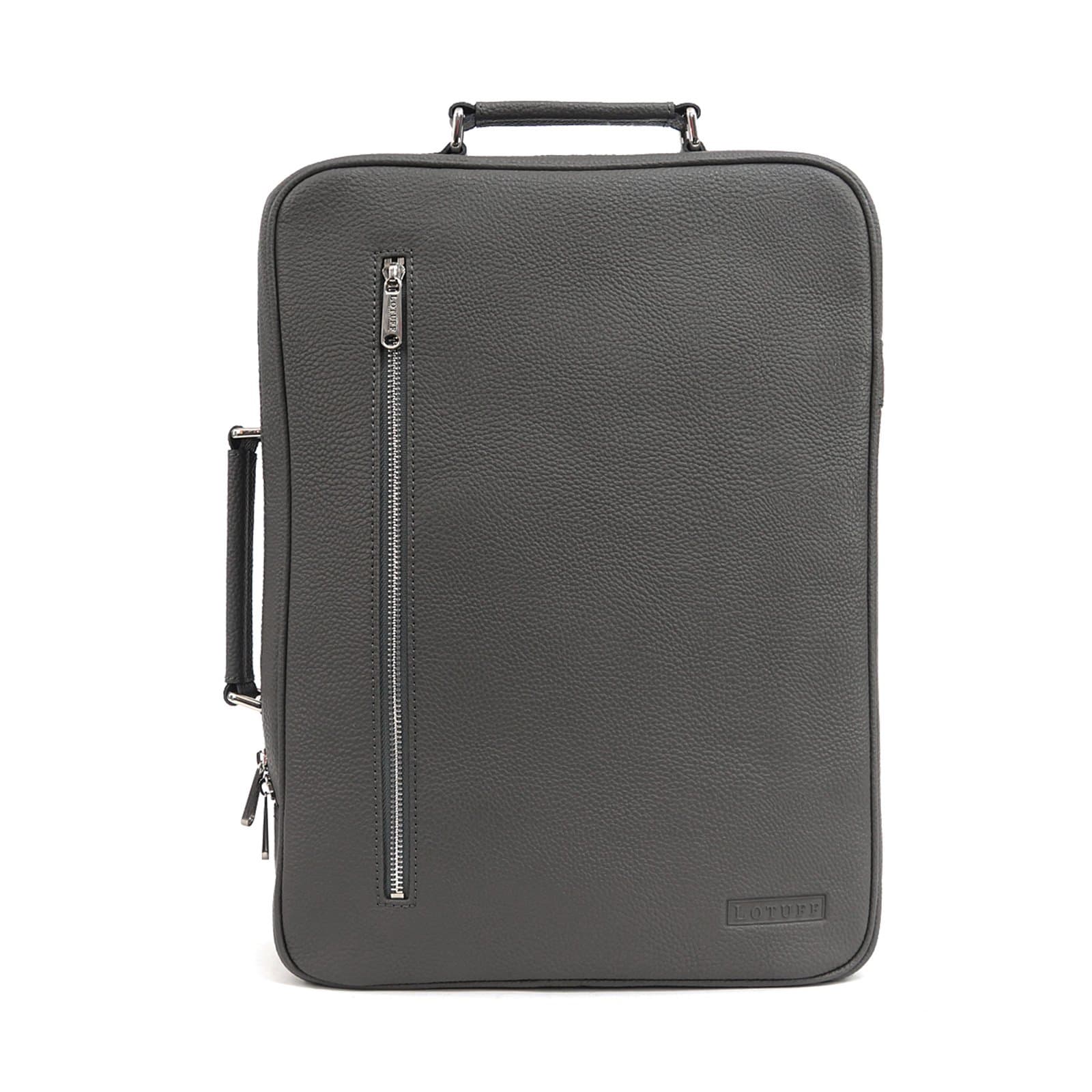 Lotuff Men's Genuine Leather Multi Backpack And Briefcase One Size Grey