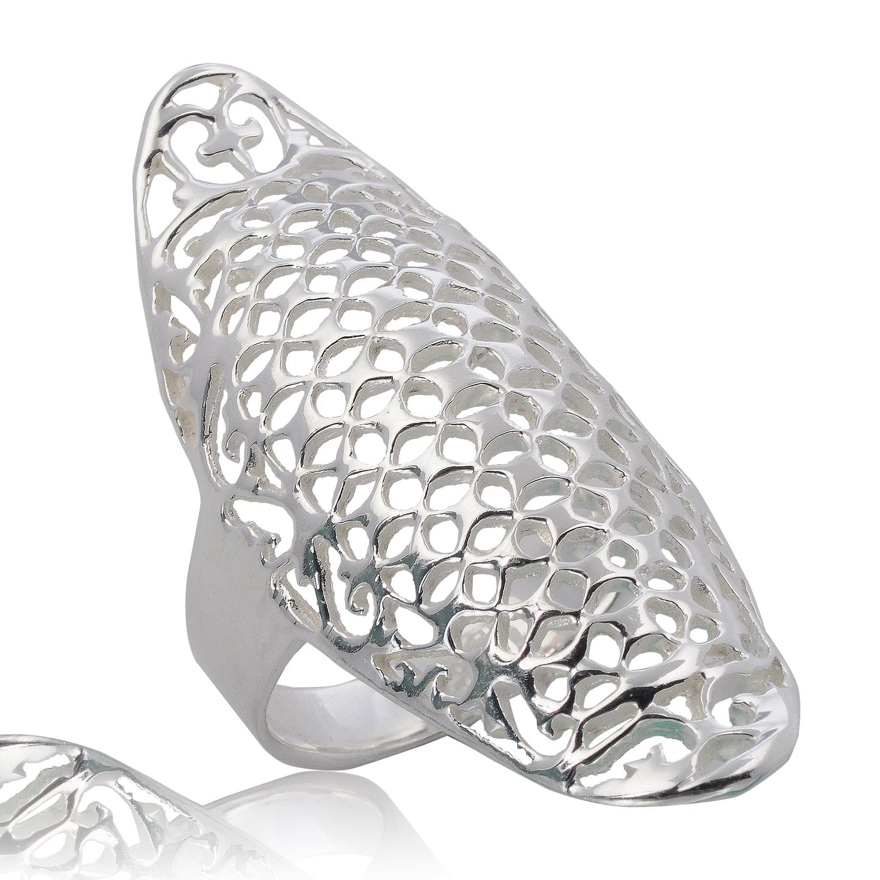 Handicraft Thai Design Ring White 925 Sterling Silver (X)