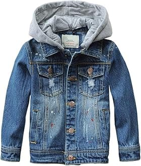 Boys' Denim Jacket Outerwear, 12M-14 Years