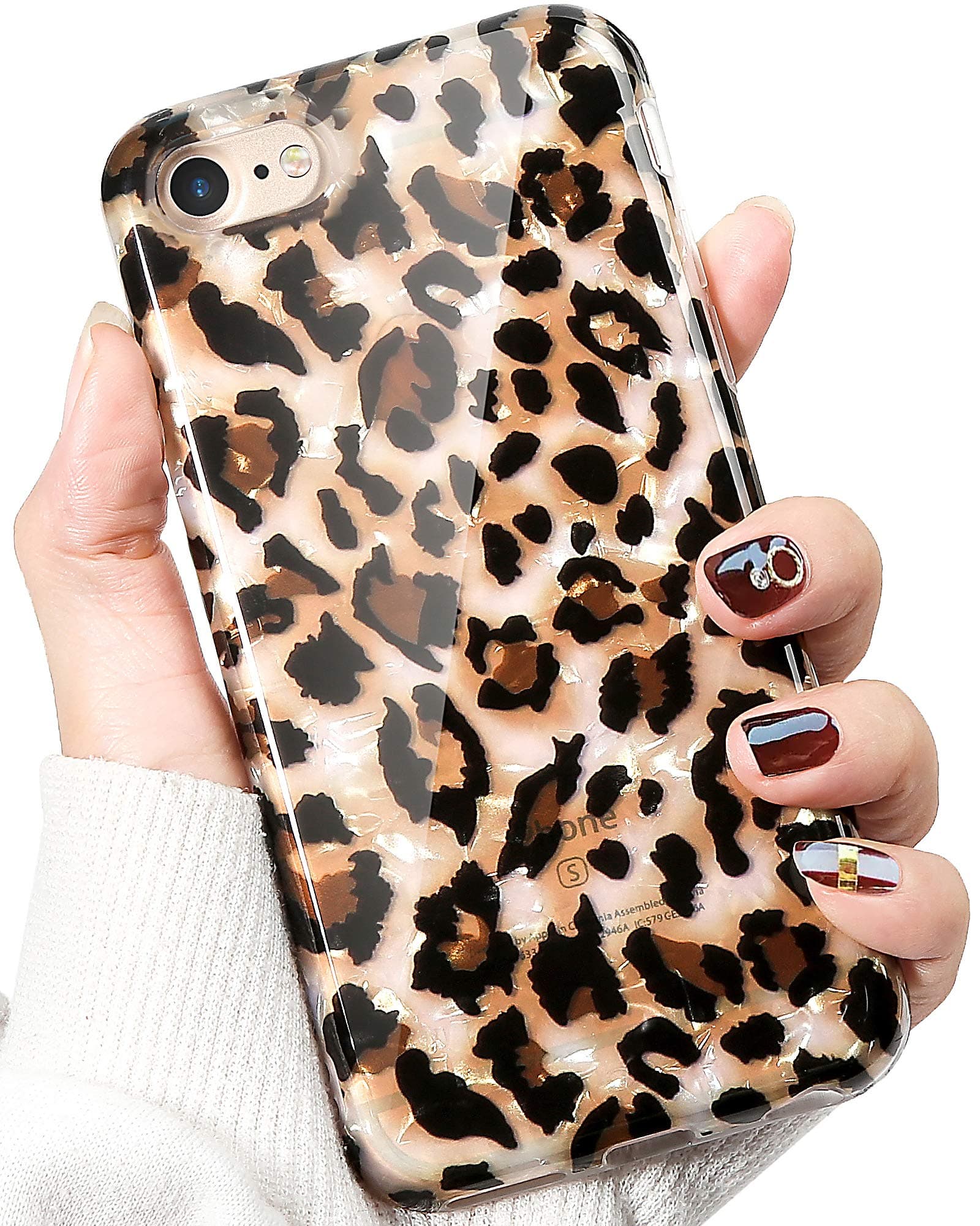 IDweel iPhone 6S Plus Case Cheetah, iPhone 6 Plus Case for Women Girls, Luxury Sparkle Bling Translucent Leopard Print Soft Phone Case Cover Slim Fit Fashion Design Pattern Cover, Cheetah