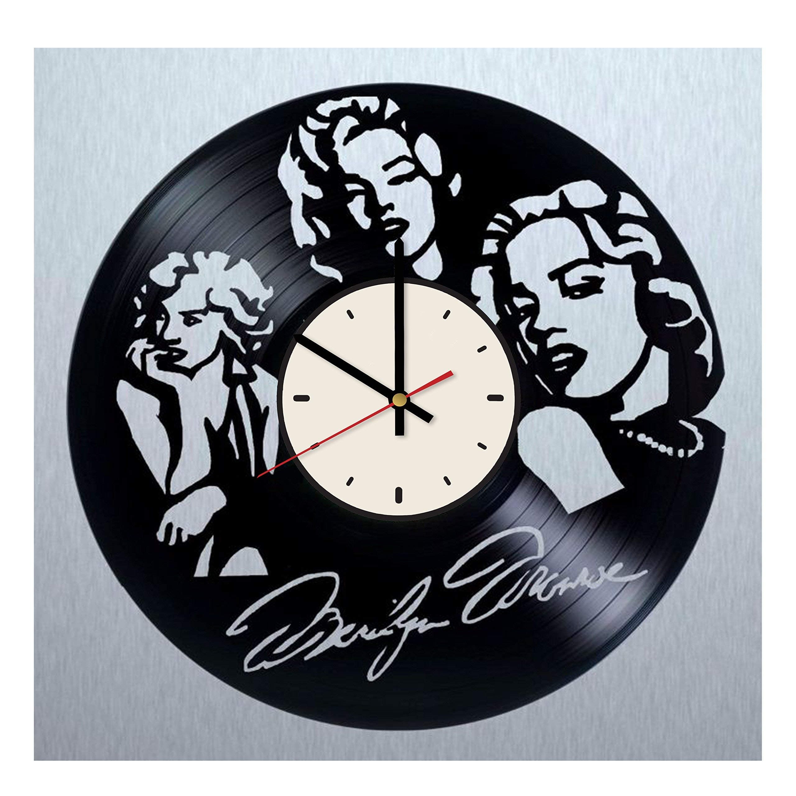 Marilyn Monroe Vinyl Record Wall Clock Artwork Gift idea for Birthday, Christmas, Women, Men, Friends, Girlfriend Boyfriend and Teens - Living Kids Room Nursery