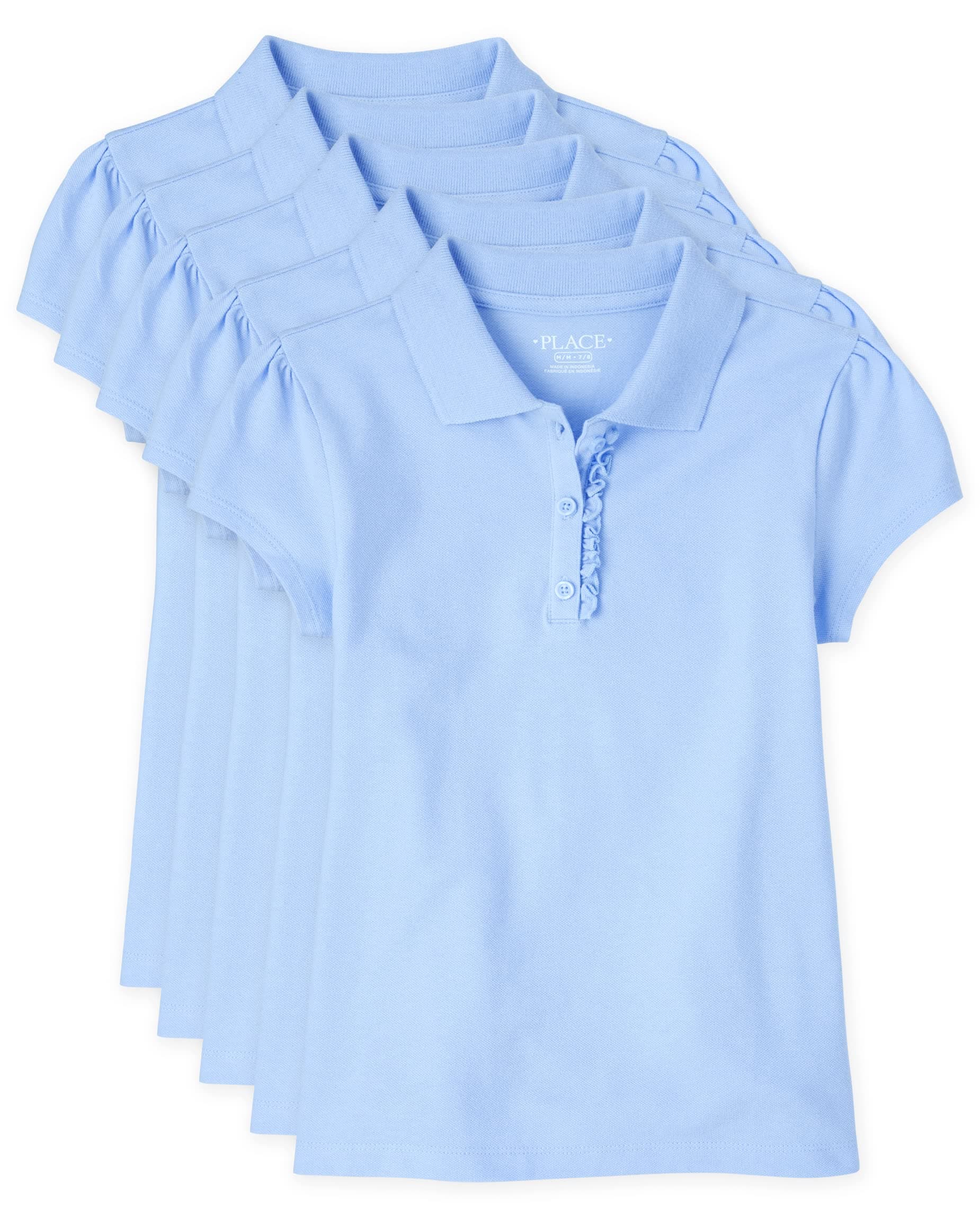 The Children's Place Girls' Short Sleeve Polo, Pack of Five
