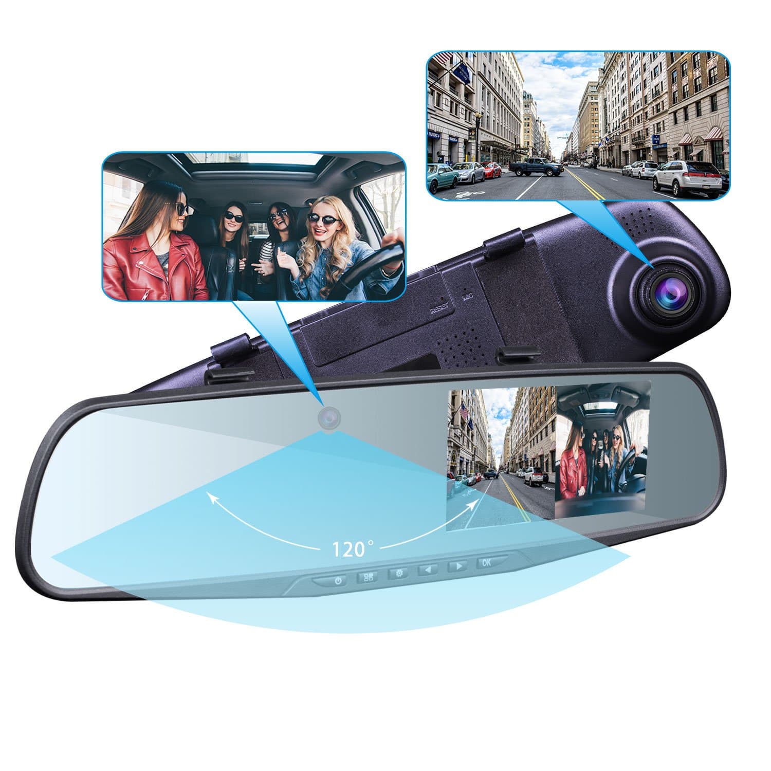 Provision-ISR Hidden Dual Dash Cam, Hidden Interior Mirror Camera and a HD 1080p Front DVR Recorder, Requires One DIY Installation, Exclusive