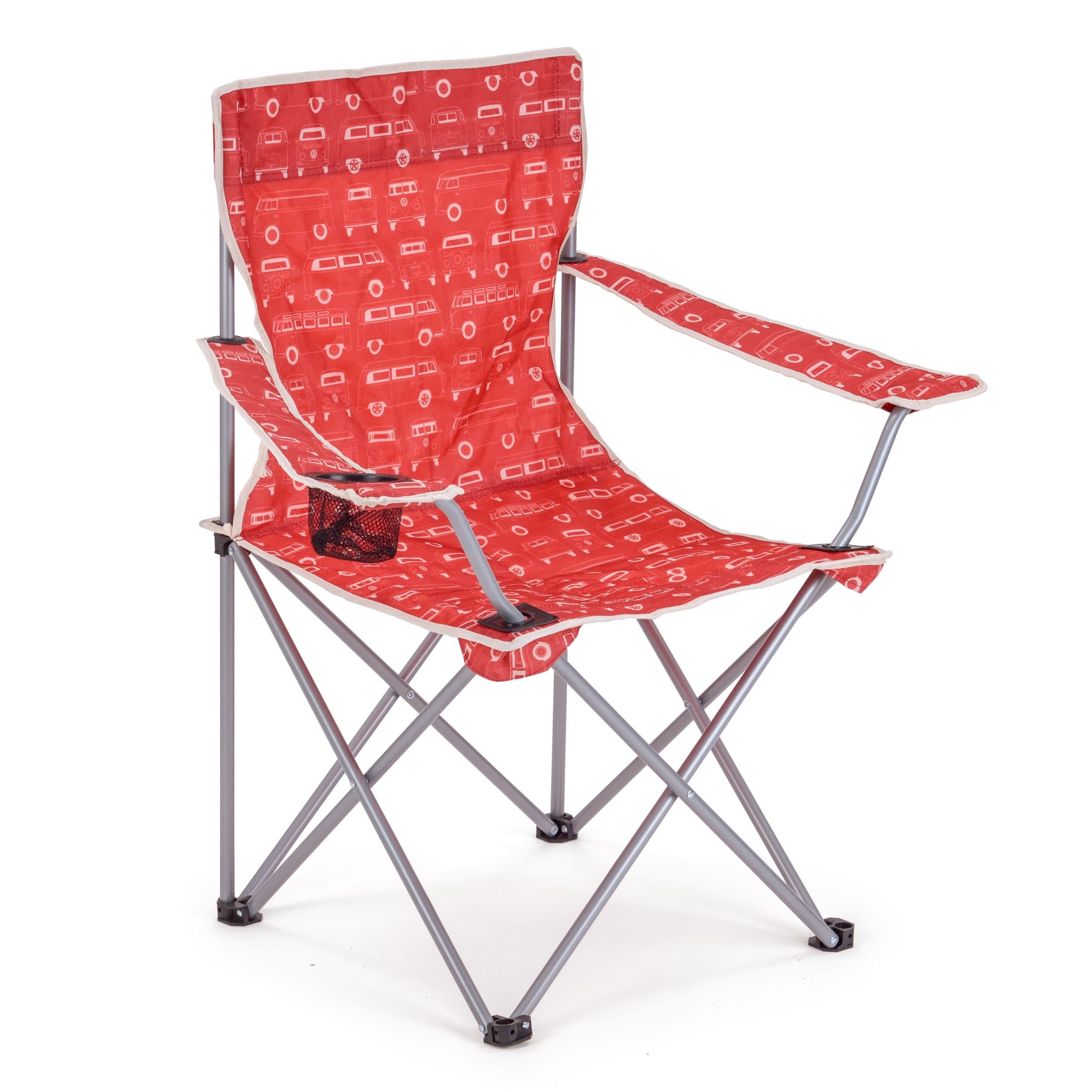 Volkswagen Red Folding Pattern Camping/Beach Chair