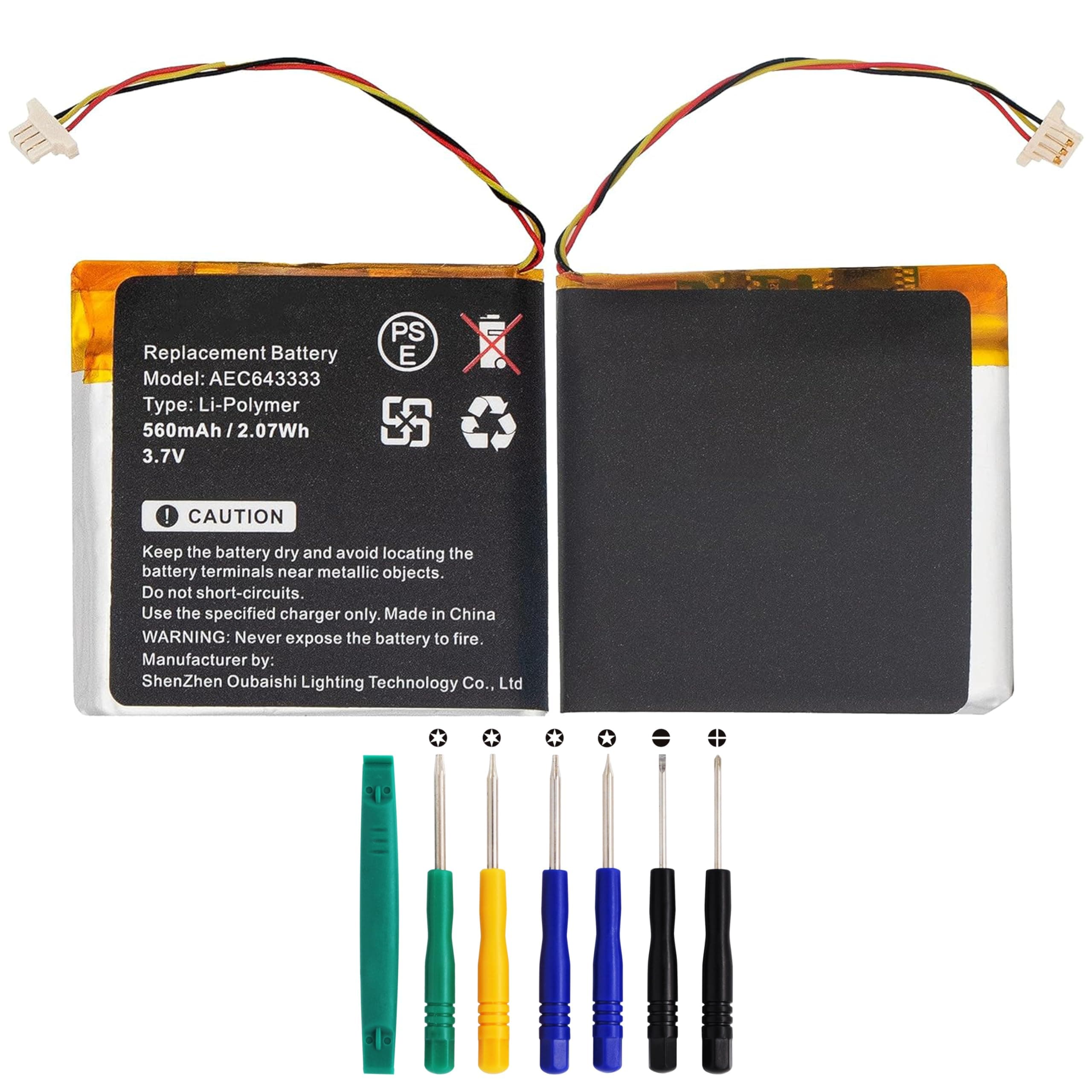 Upgraded Battery for Beats Studio 3.0 Studio 2.0 fits Part No Beats AEC643333,PA-BT05 Beats by Dr Dre 3.7V Li-Polyme 560mAh/2.07Wh Wireless Headset Battery