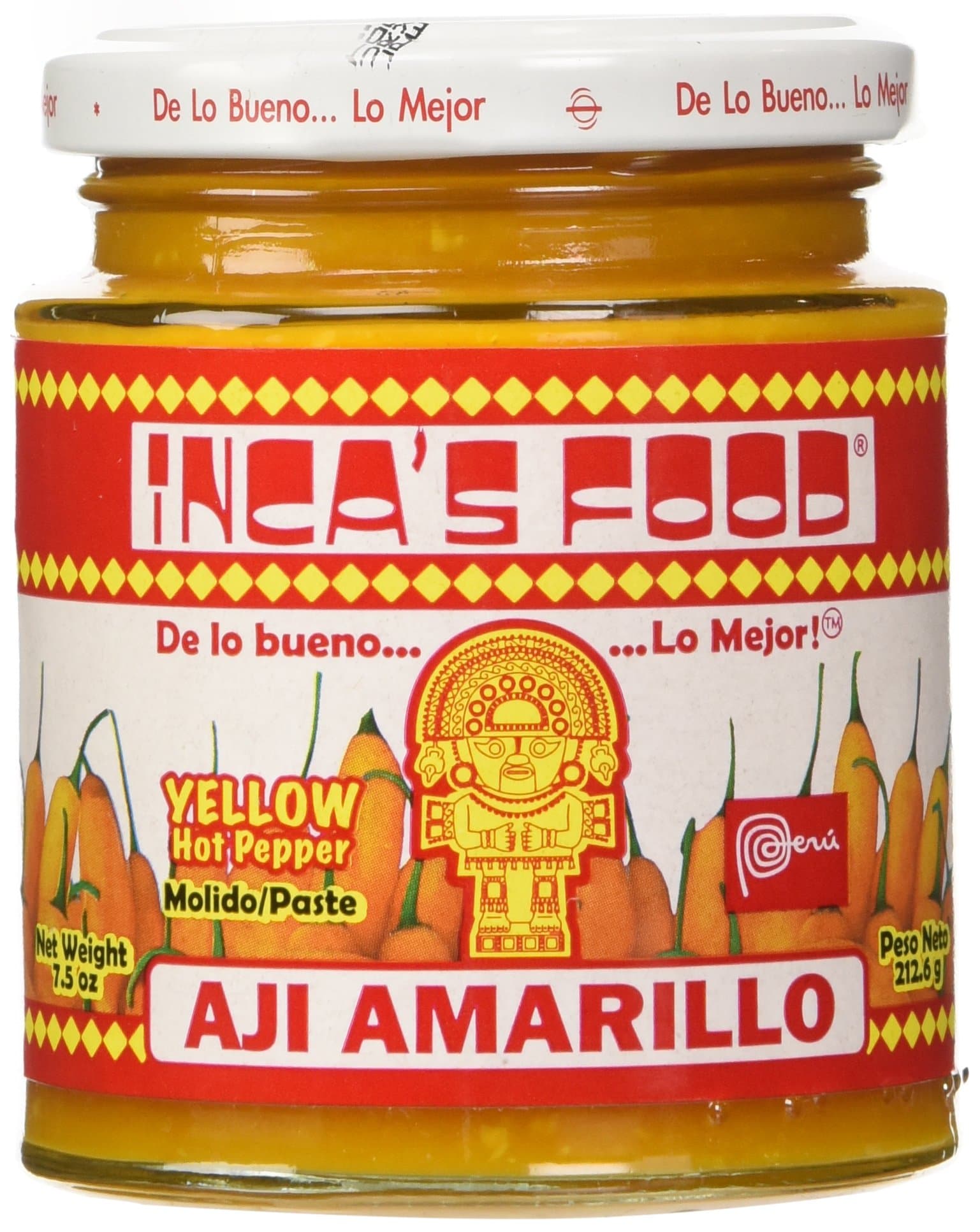 Aji Amarillo Paste - Hot Yellow Pepper Paste, 7.5 Oz Jar - Product of Peru
