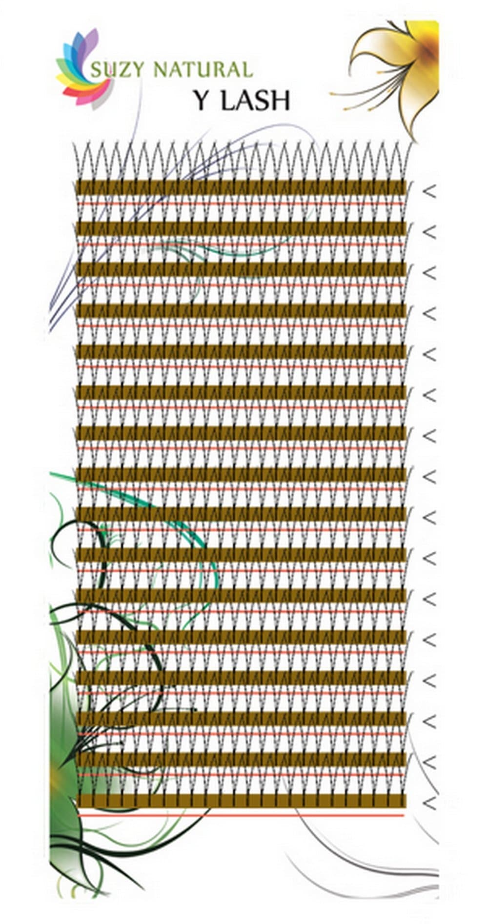 TAISAN Y Lash 3D Eyelash Extensions ~ 2-In-1 Volume Eyelashes ~ C Curl .20~8mm-14mm Mix 16 Row trays