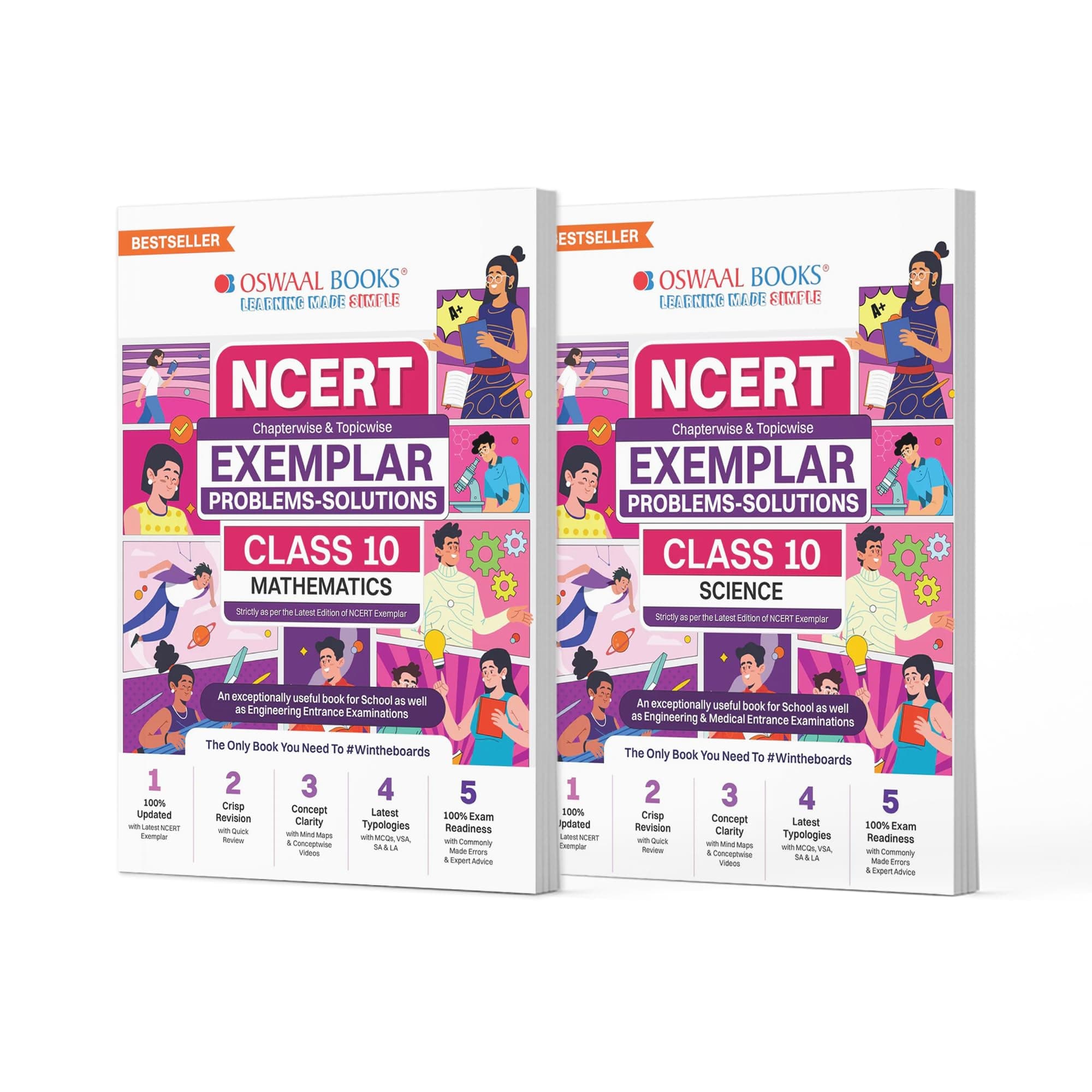 Oswaal NCERT Exemplar (Problems - Solutions) Class 10 Mathematics & Science (Set of 2 Books) For Latest Exam