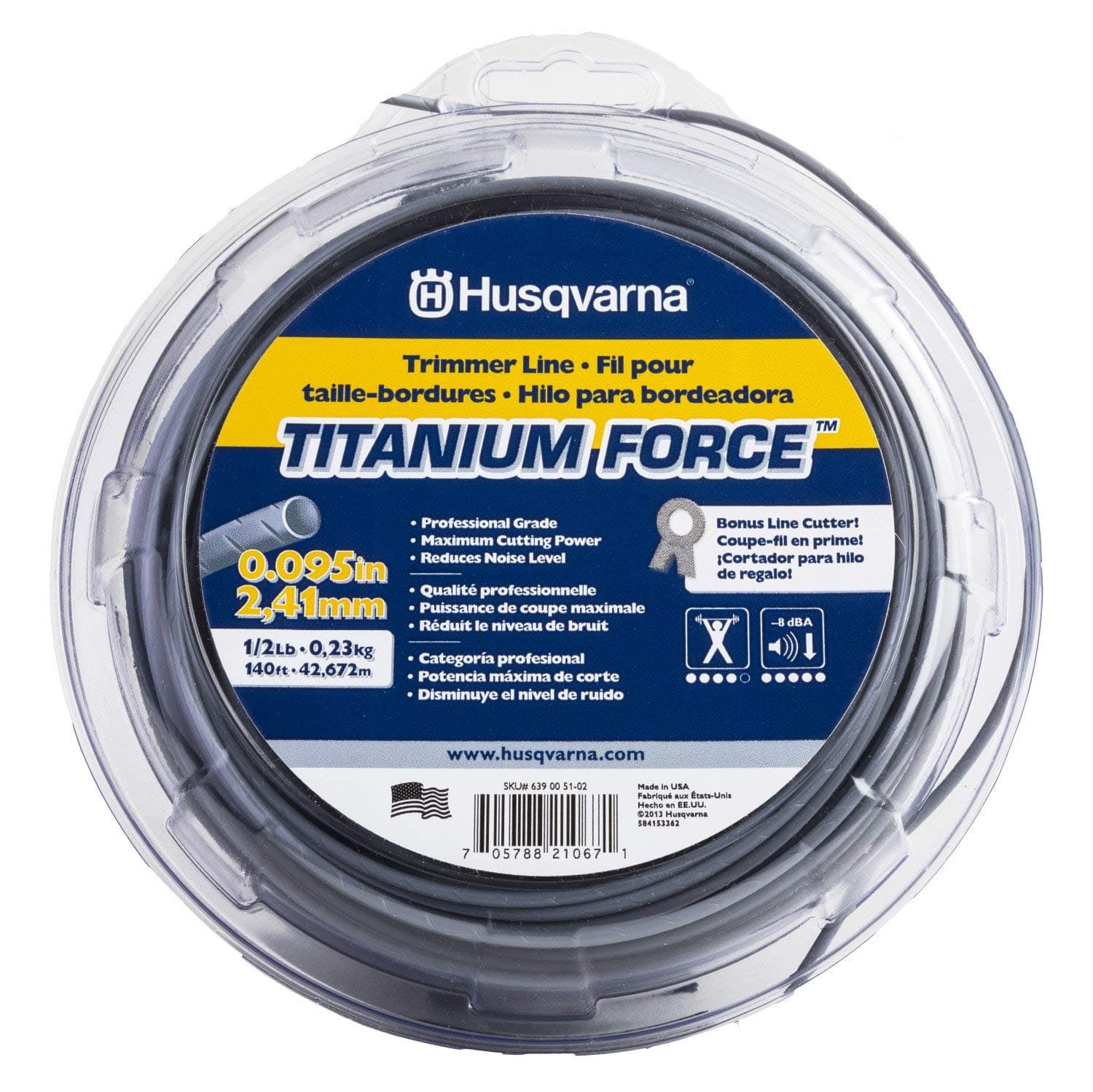 Titanium Force String Trimmer Lines, 0.095" By 1/2", Orange/Gray
