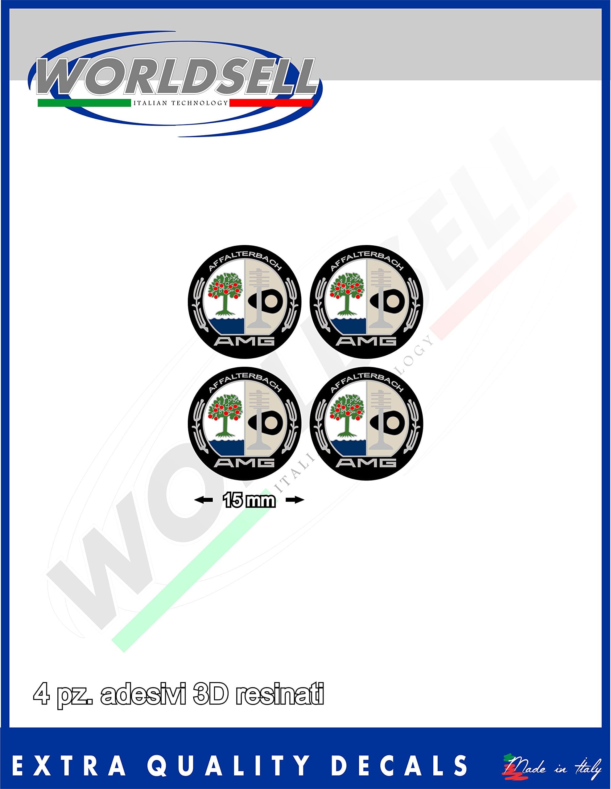 Adhesive resin 3D effect to key kit 4 pcs of 1.5 cm 'MERCEDES AMG, S65 S63 GLA 45 SLS GT''