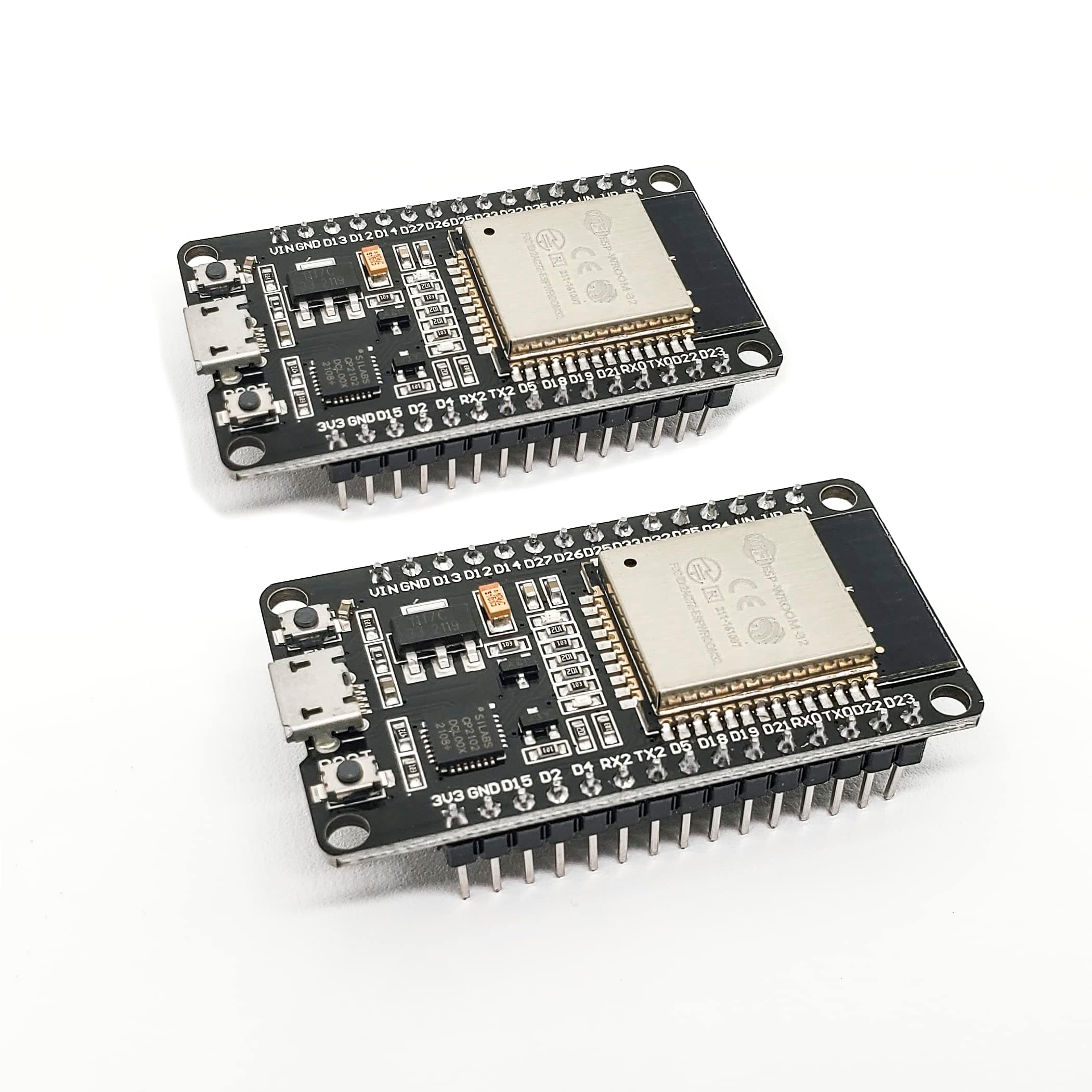 SonilcoESP32S ESP32 ESP-WROOM-32 Development Board 2.4GHz Dual-Core CPU with Low Power Consumption MCU ESP-32 Wi-Fi Microcontroller for Arduino 30Pin… (2 Pack)
