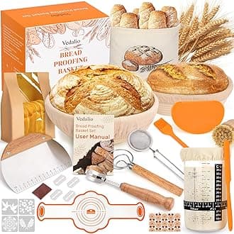 Sourdough Bread Baking Supplies, Sourdough Starter Kit, Bread Proofing Basket, Bread Making Tools Kit, Sour Dough Kit Tools, Sourdough Proofing Basket, Sourdough Kit Gifts for Bakers Women Wife Mom