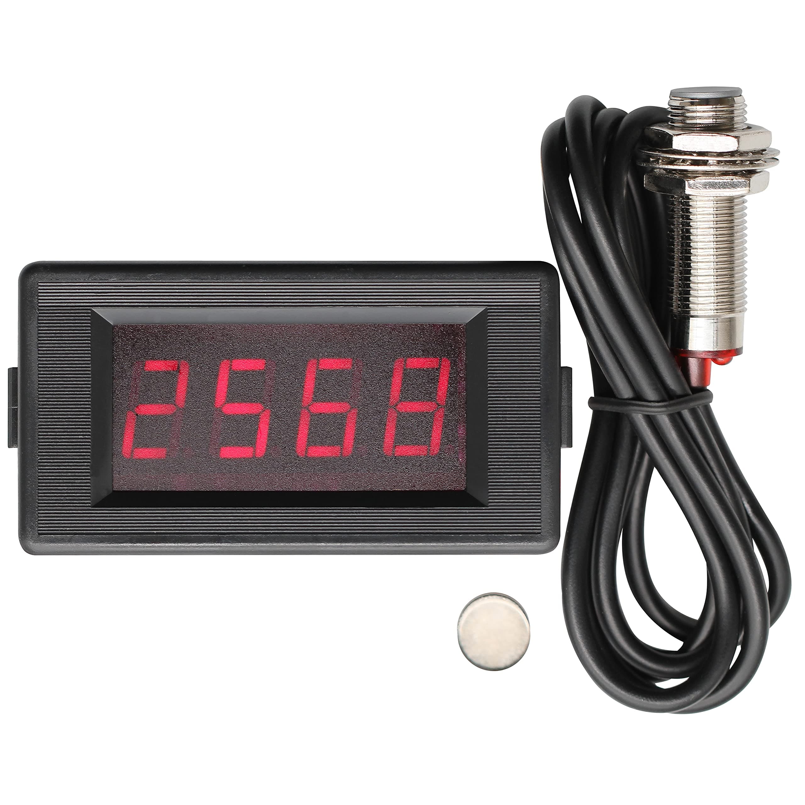 DC 12V 4 Digital Red LED Counter Meter Up Down+Hall Proximity Switch Sensor NPN