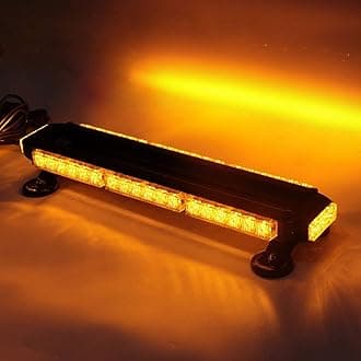 21 Inch 42 Led Strobe Flashing Light Bar Double Side Emergency Hazard Warning Lighting Bar with Magnetic for Car Truck Roof Safety-Amber(3-Bar)
