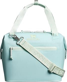 All Day Julienne Mini Soft Cooler Bag and Lunch Box 7.4 Quarts | 10 Can Cooler with Handles and Strap | Stays Cold for Hours | Insulated Travel Bag with Zipper | BPA-Free | Seafoam